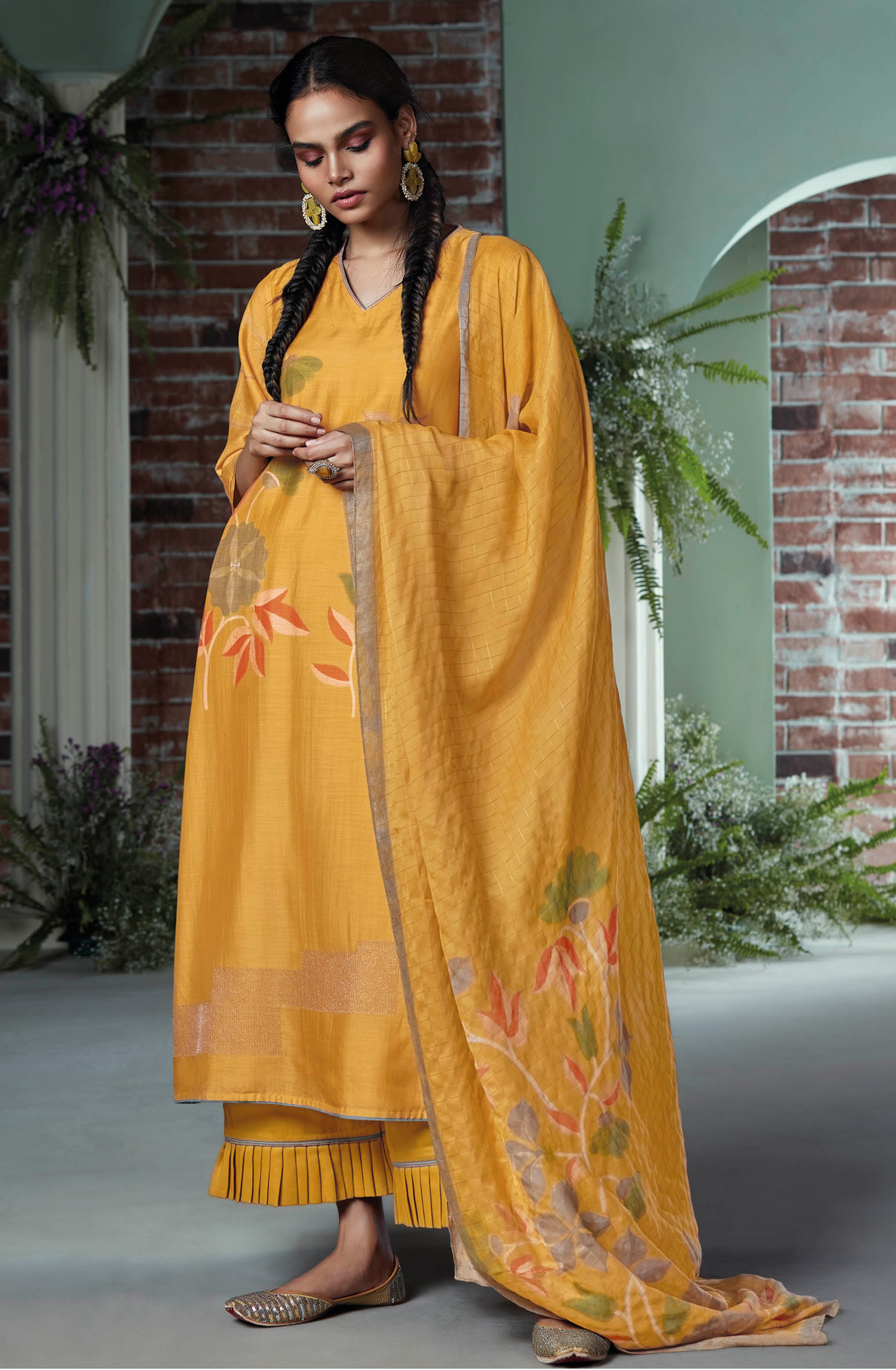 Mustard Modal Cotton Salwar Kameez Suit-set- LIPC1088
