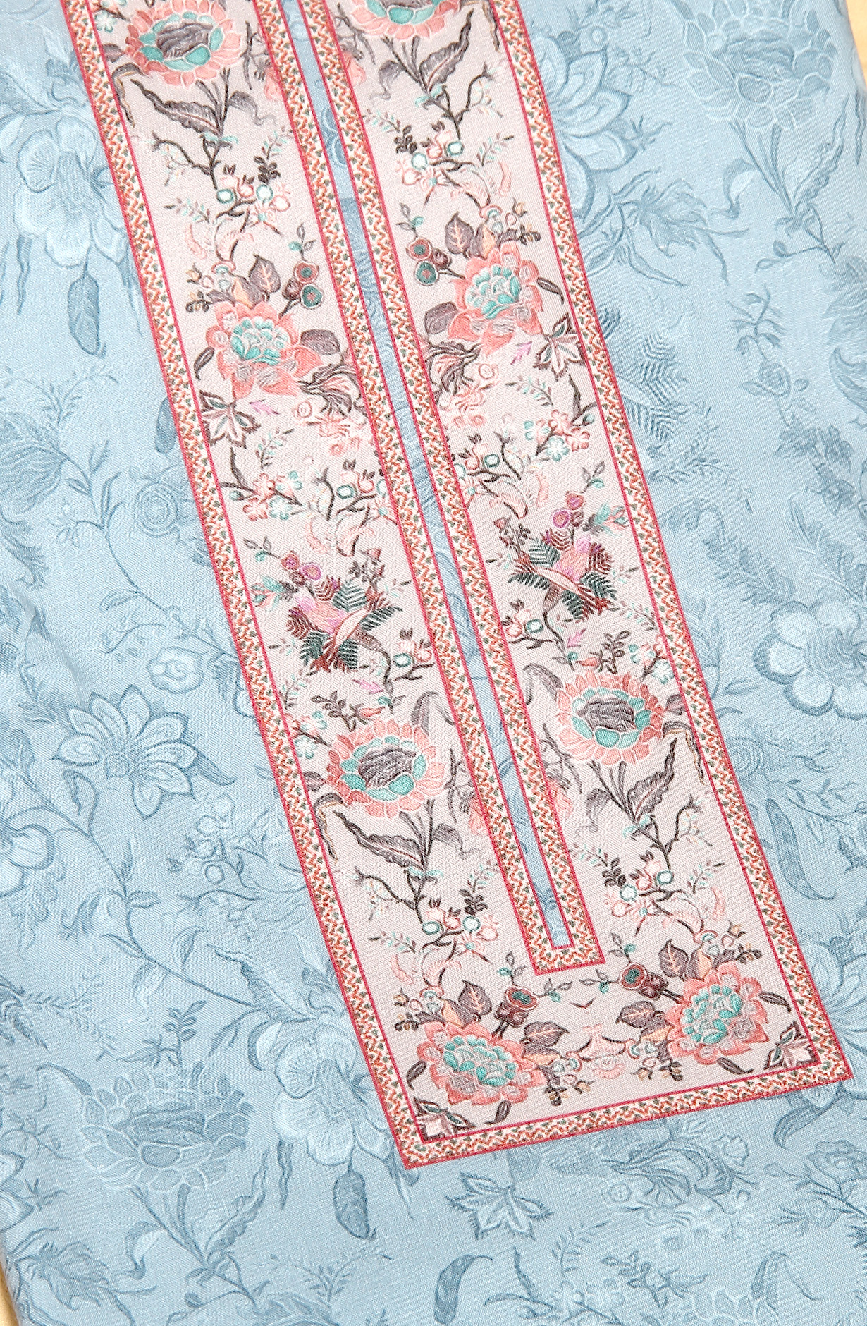 Pastel Blue Cotton Digital Print Salwar Suit - MAN1111