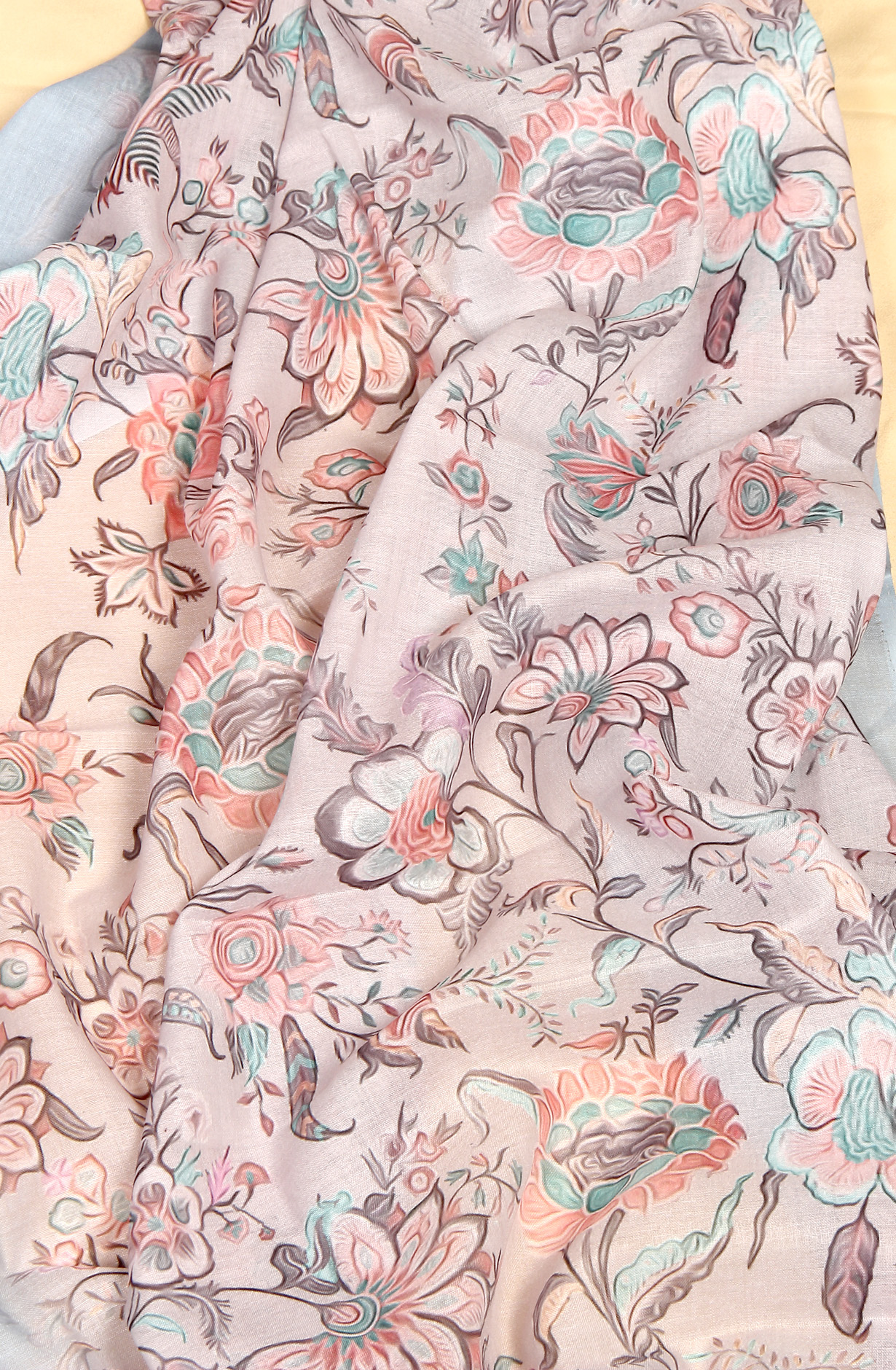 Pastel Blue Cotton Digital Print Salwar Suit - MAN1111