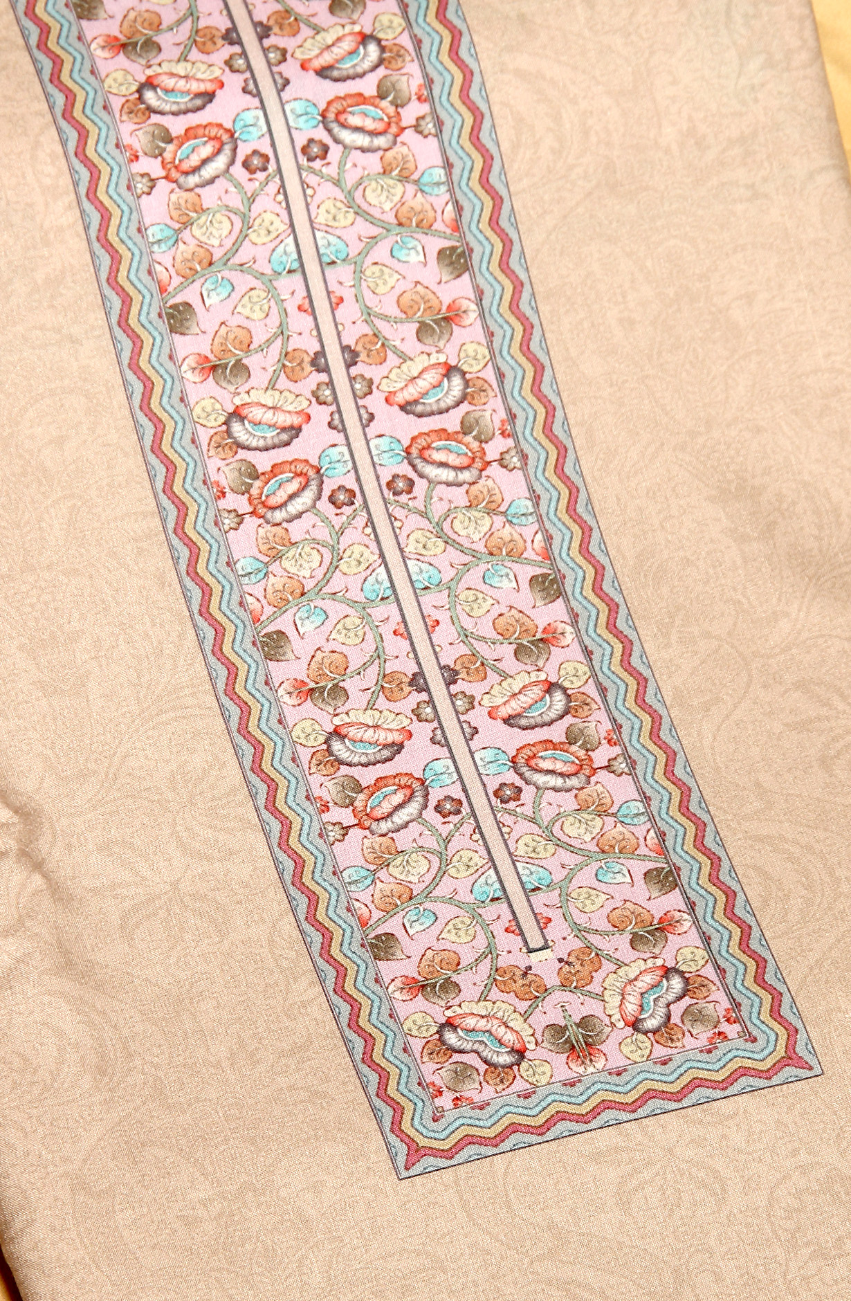 Beige Cotton Digital Print Salwar Suit - MAN1112