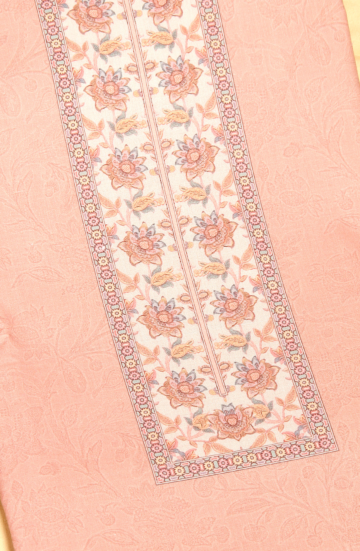 Peach Cotton Digital Print Salwar Suit - MAN1115