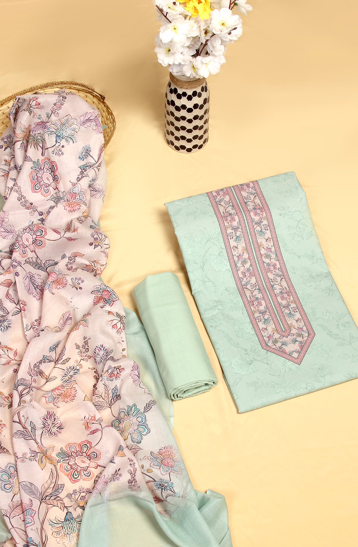 Green Cotton Digital Print Salwar Suit - MAN1116