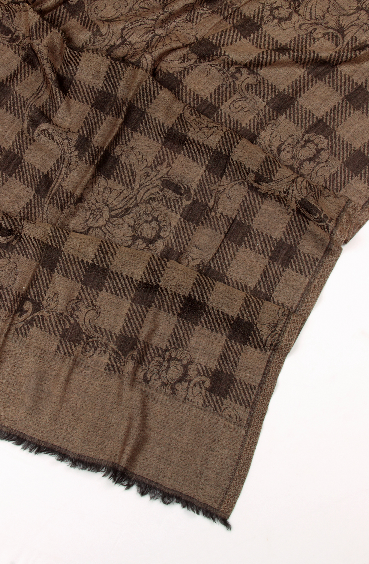 Black Pure Pashmina Unstitched Salwar Suit with Stole Dupatta - MAN5628