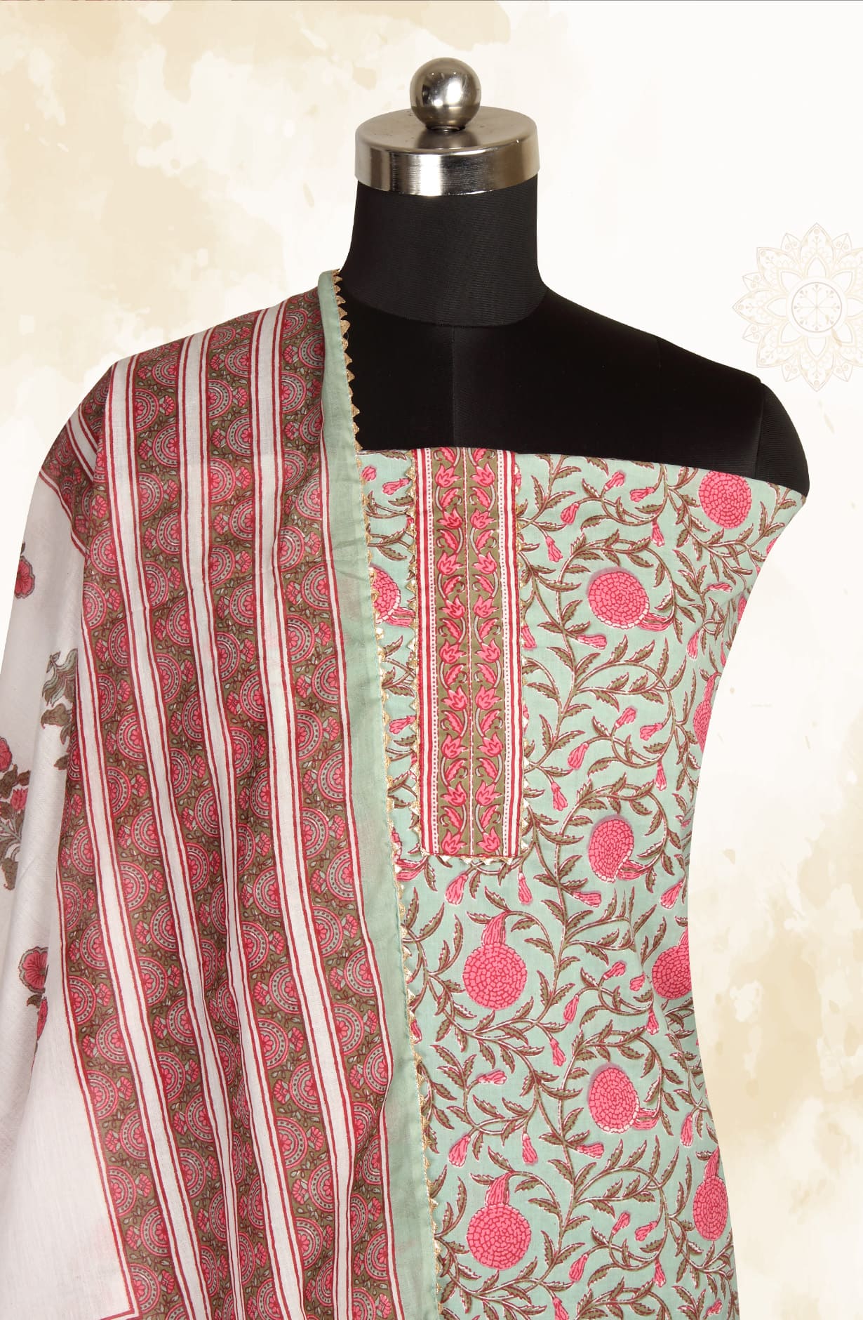 Multicolor Cotton Printed Salwar Kameez - MANCHALI-18B