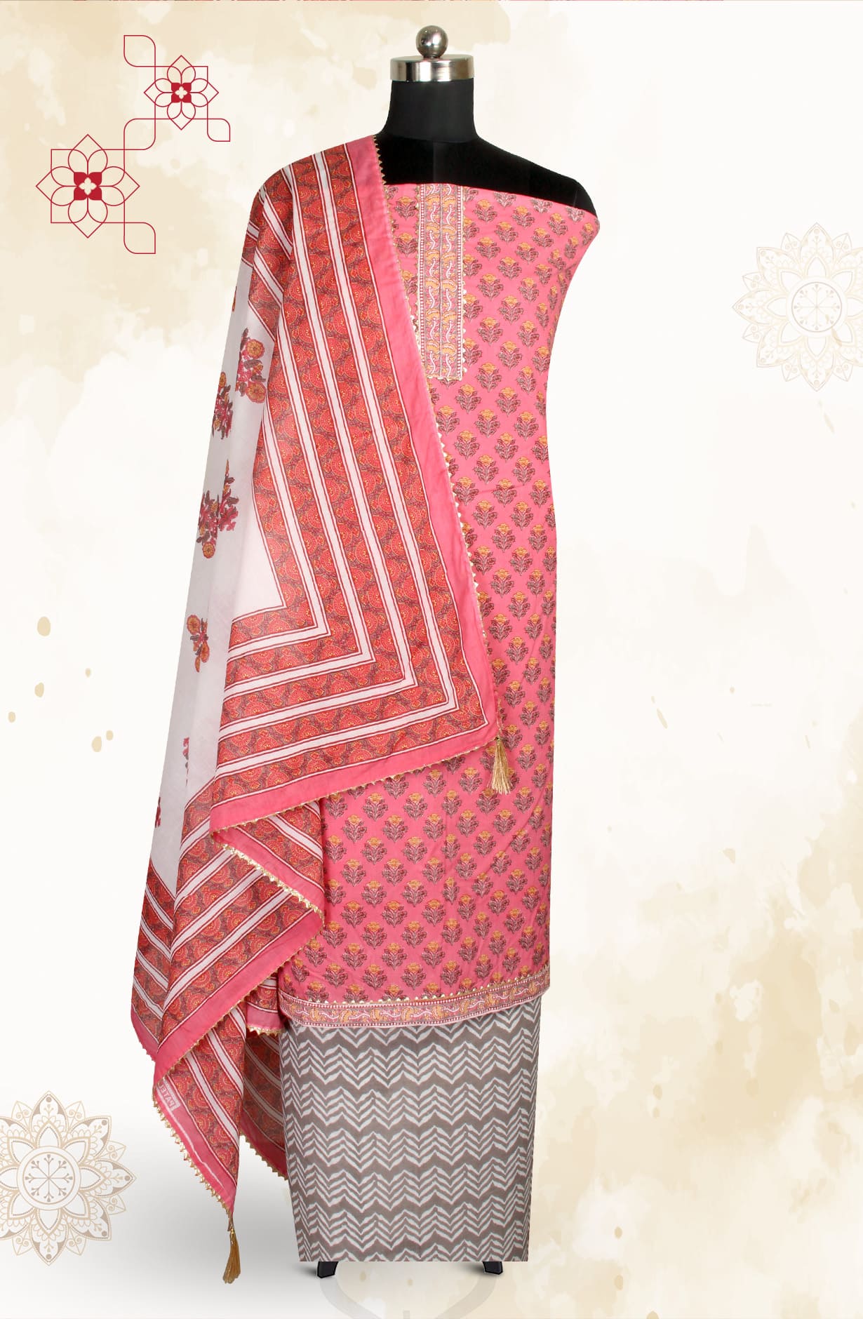 Multicolor Cotton Printed Salwar Kameez - MANCHALI-19A