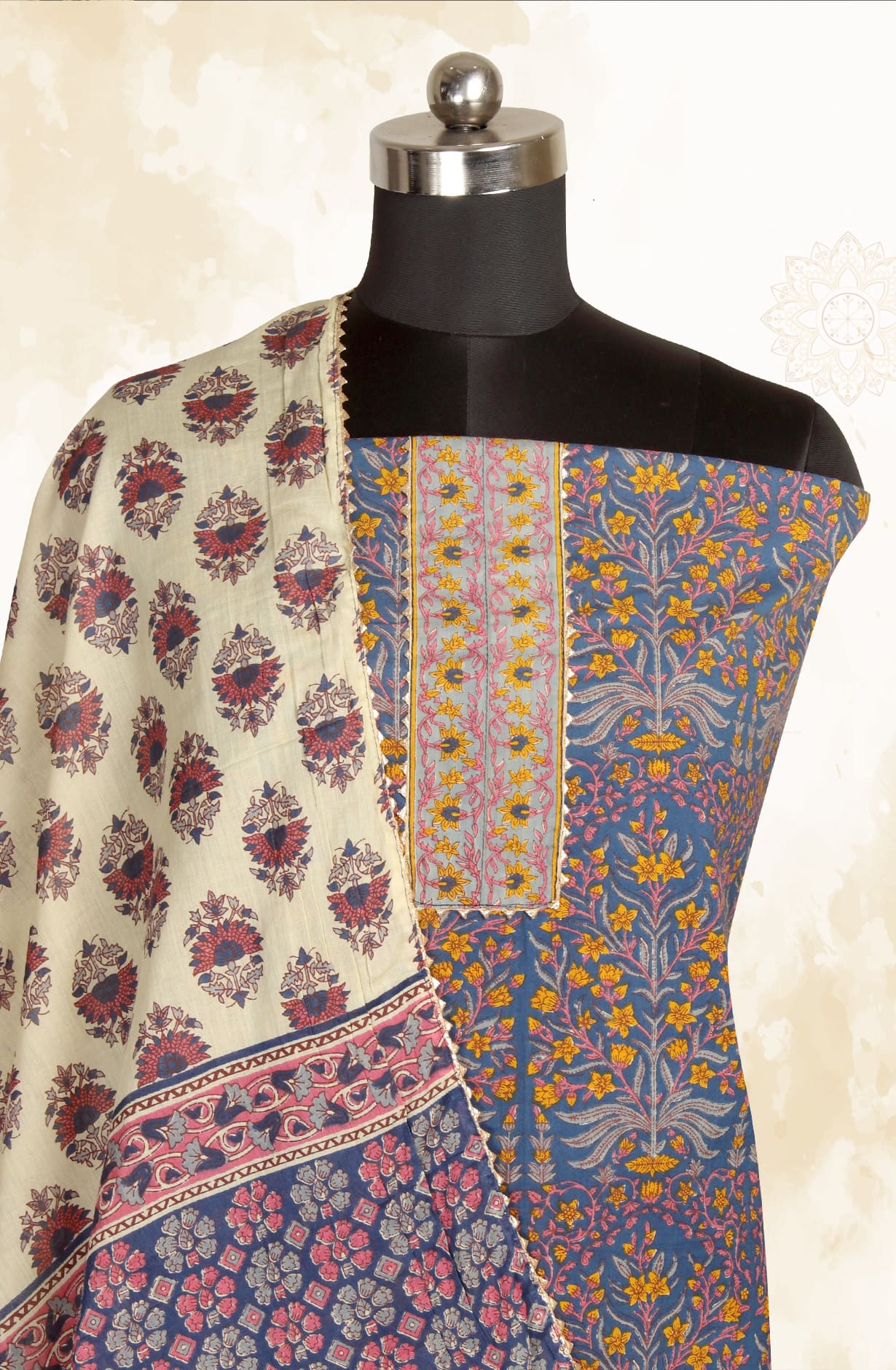 Multicolor Cotton Printed Salwar Kameez - MANCHALI-23A