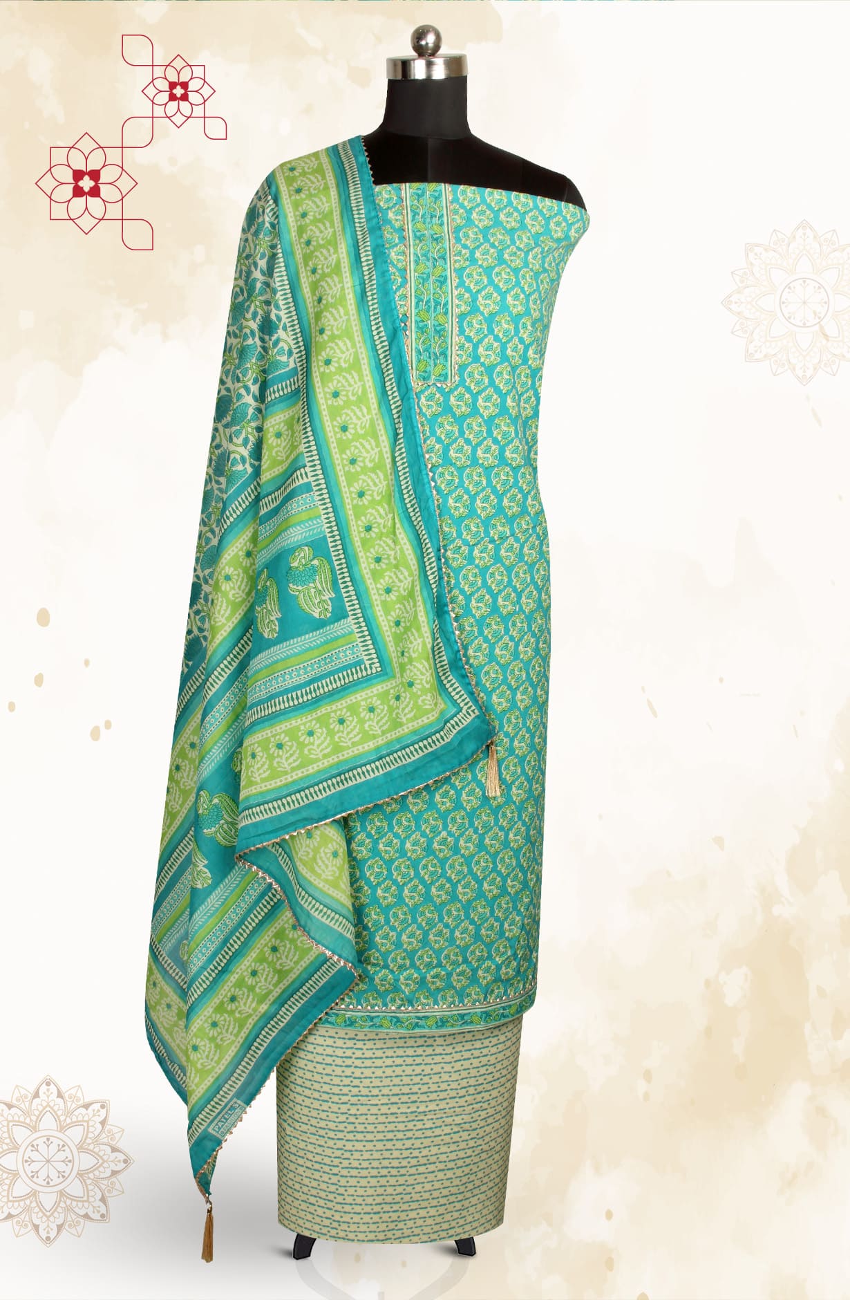 Multicolor Cotton Printed Salwar Kameez - MANCHALI-28A