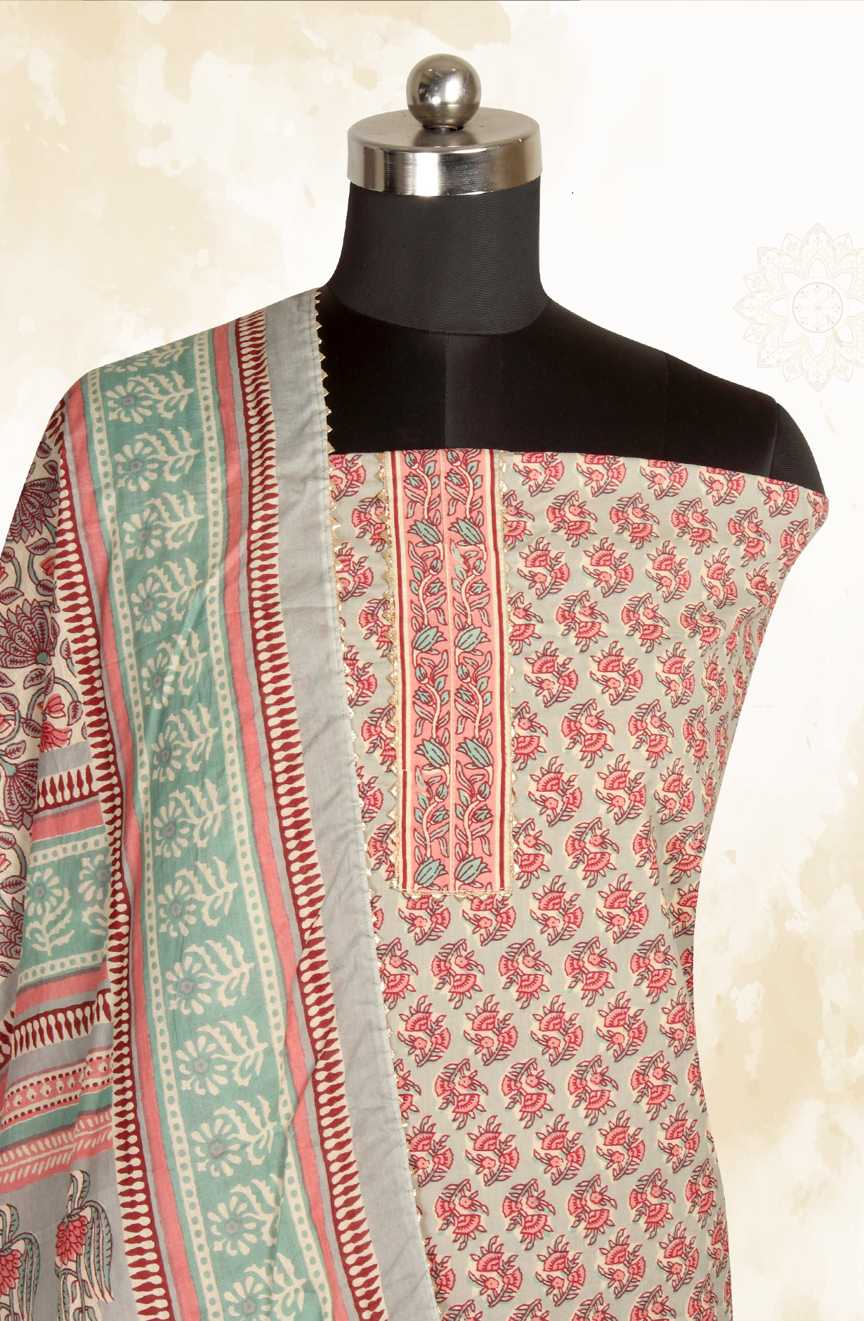 Multicolor Cotton Printed Salwar Kameez - MANCHALI-28C