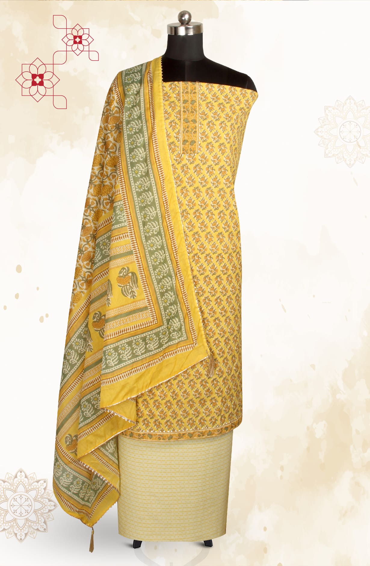 Multicolor Cotton Printed Salwar Kameez - MANCHALI-28D