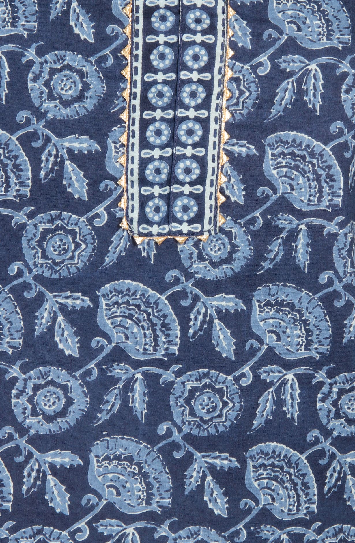 Blue Cotton Printed Salwar Kameez - MANCHALI-34A