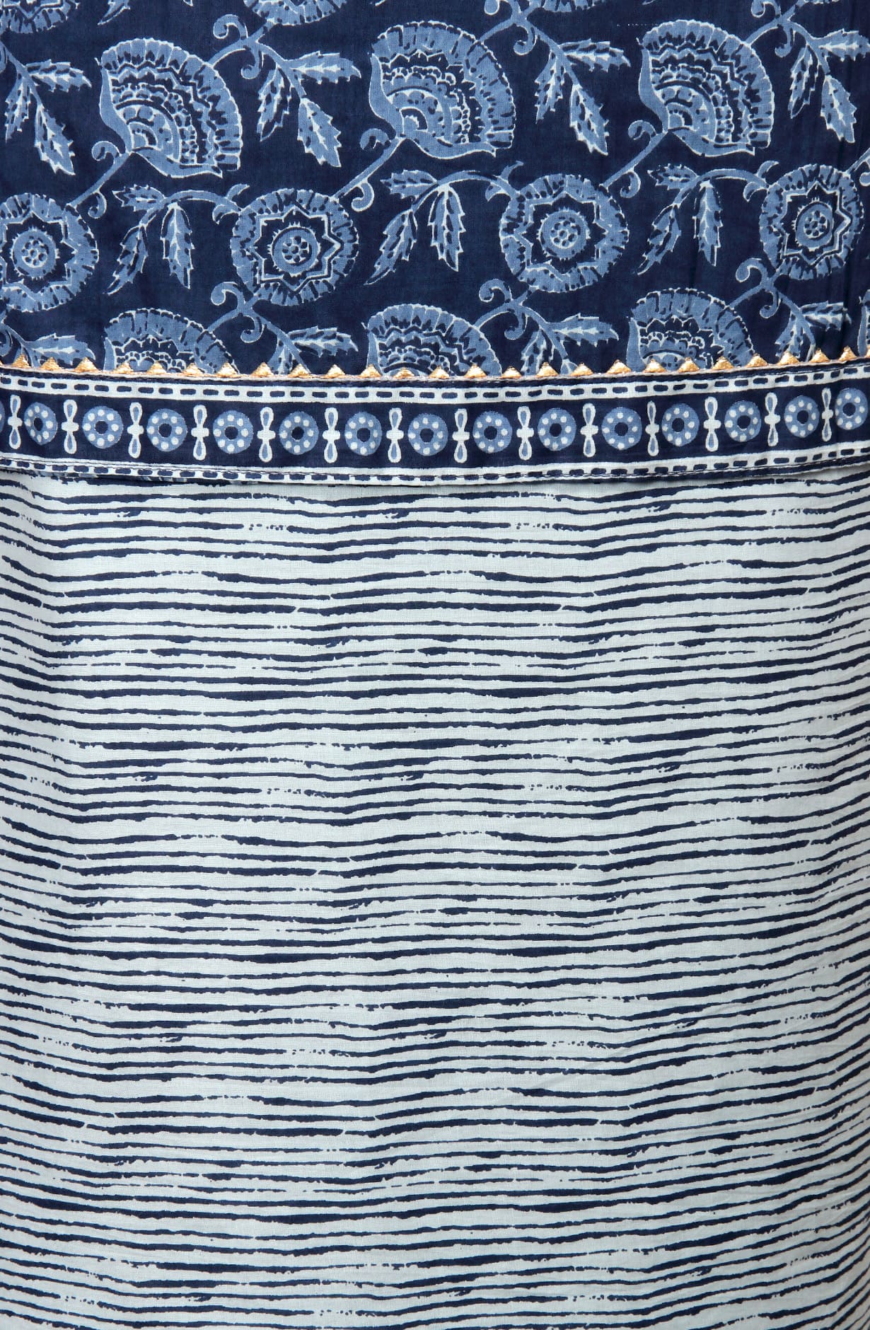 Blue Cotton Printed Salwar Kameez - MANCHALI-34A