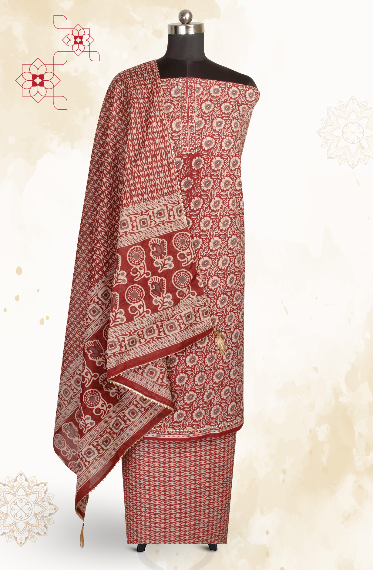 Multicolor Cotton Printed Salwar Kameez - MANCHALI-39A