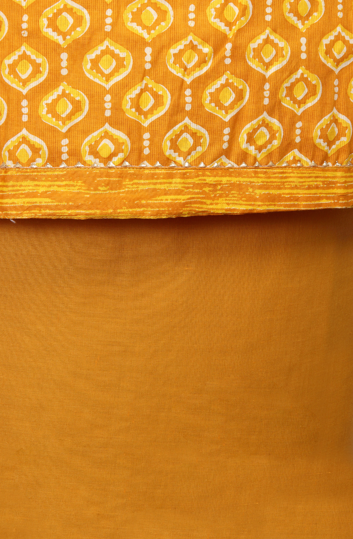 Mustard Cotton Printed Salwar Kameez - MANCHALI-50A