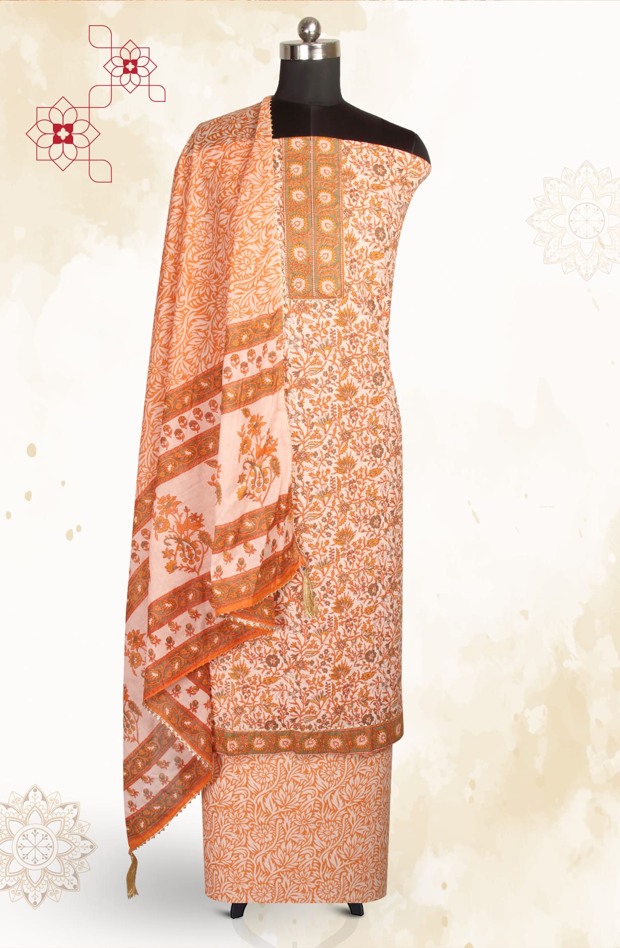 Multicolor Cotton Printed Salwar Kameez - MANCHALI-53A