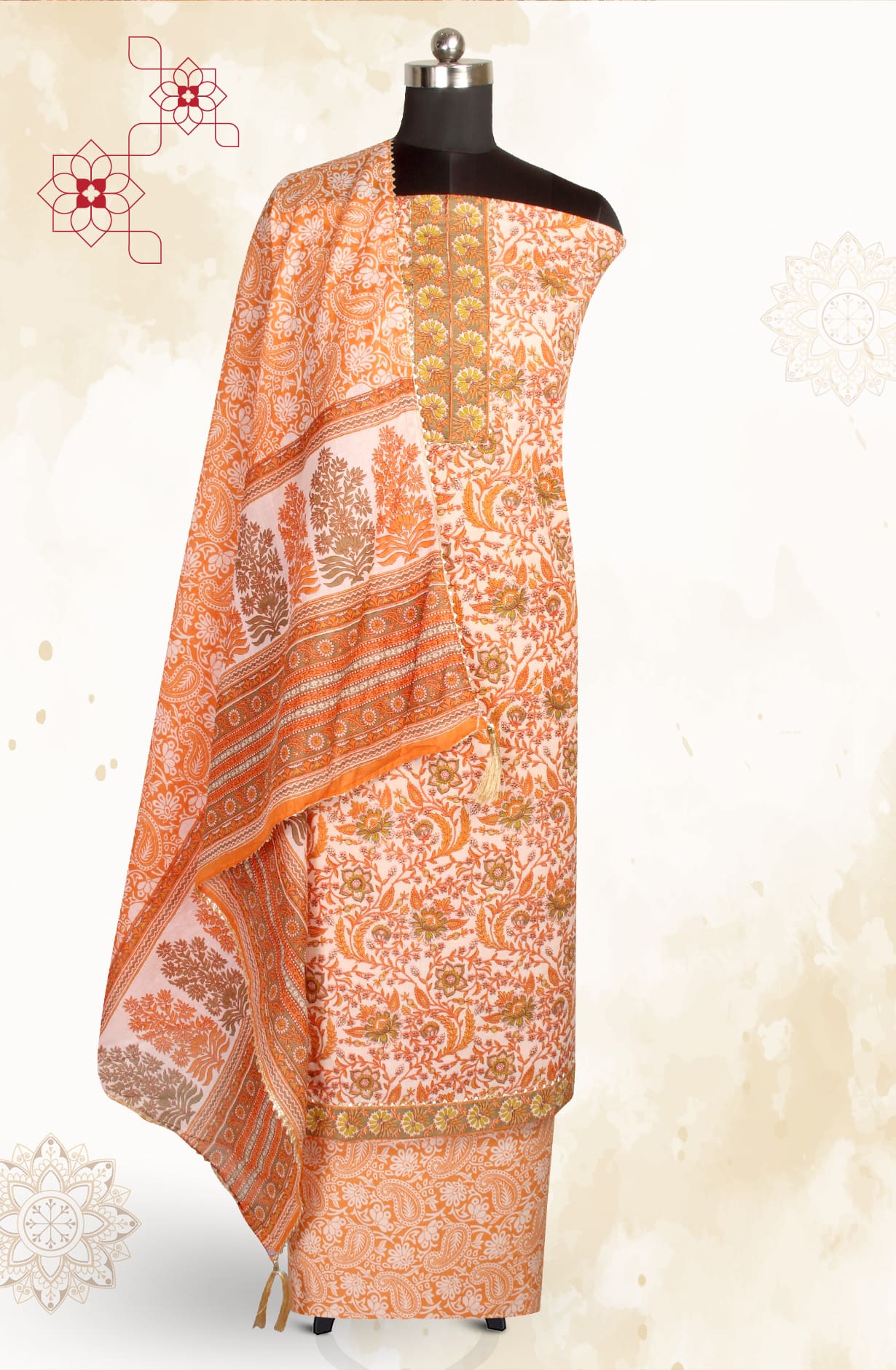 Multicolor Cotton Printed Salwar Kameez - MANCHALI-54A