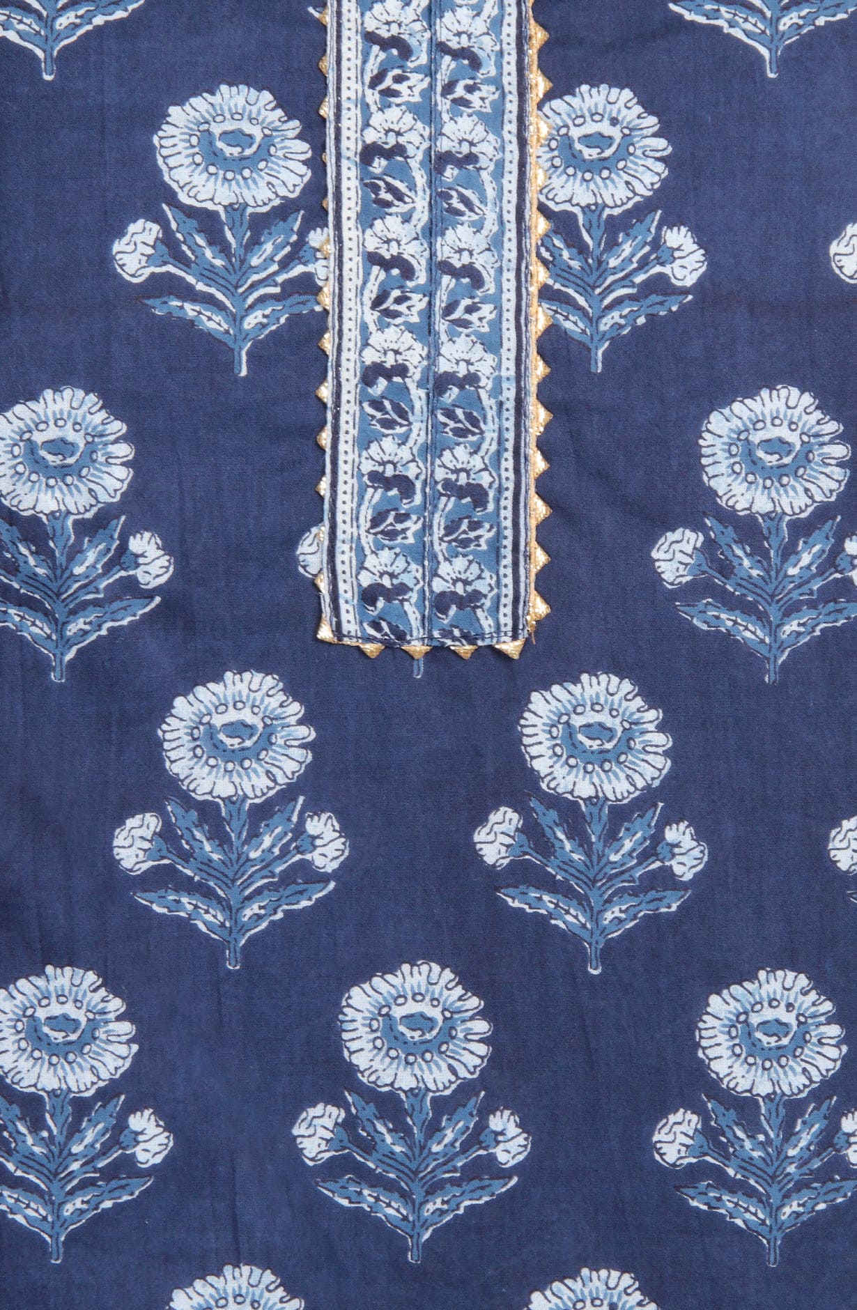 Blue Cotton Printed Salwar Kameez - MANCHALI-59B