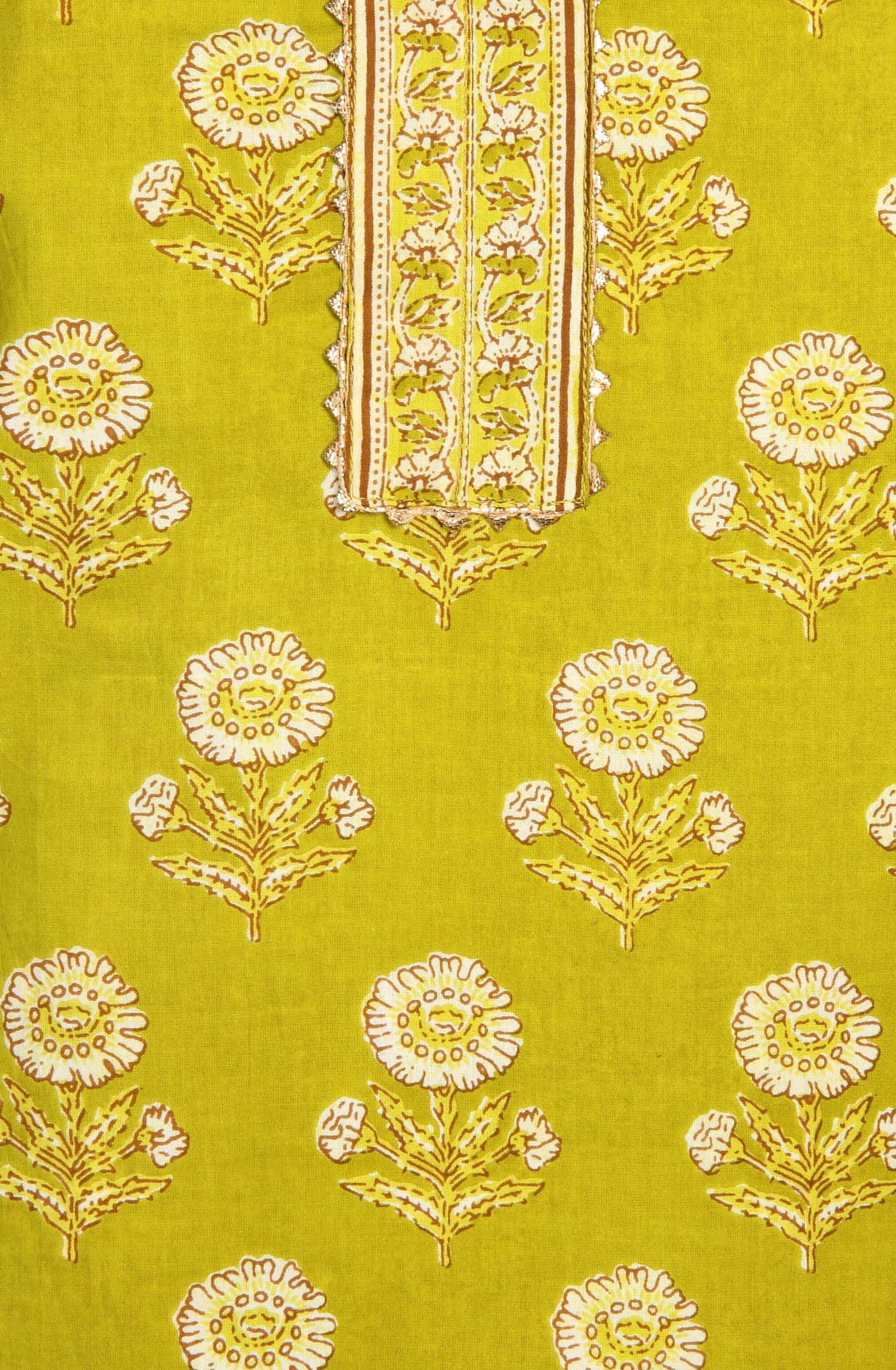 Parrot Green Cotton Printed Salwar Kameez - MANCHALI-59C