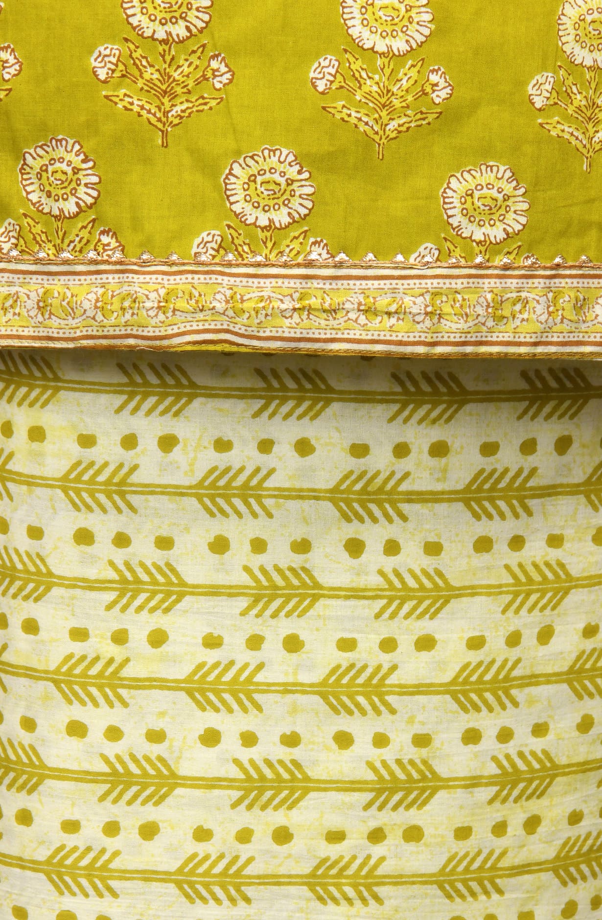 Parrot Green Cotton Printed Salwar Kameez - MANCHALI-59C