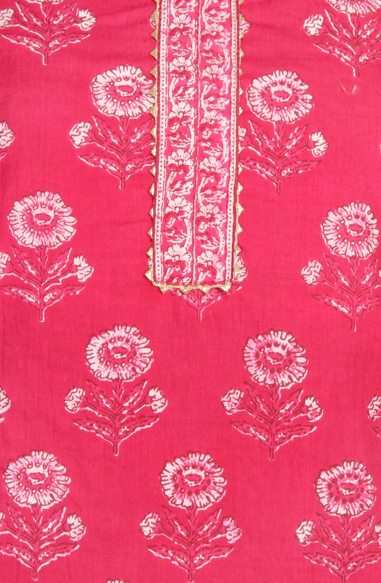 Rani Pink Cotton Printed Salwar Kameez - MANCHALI-59D