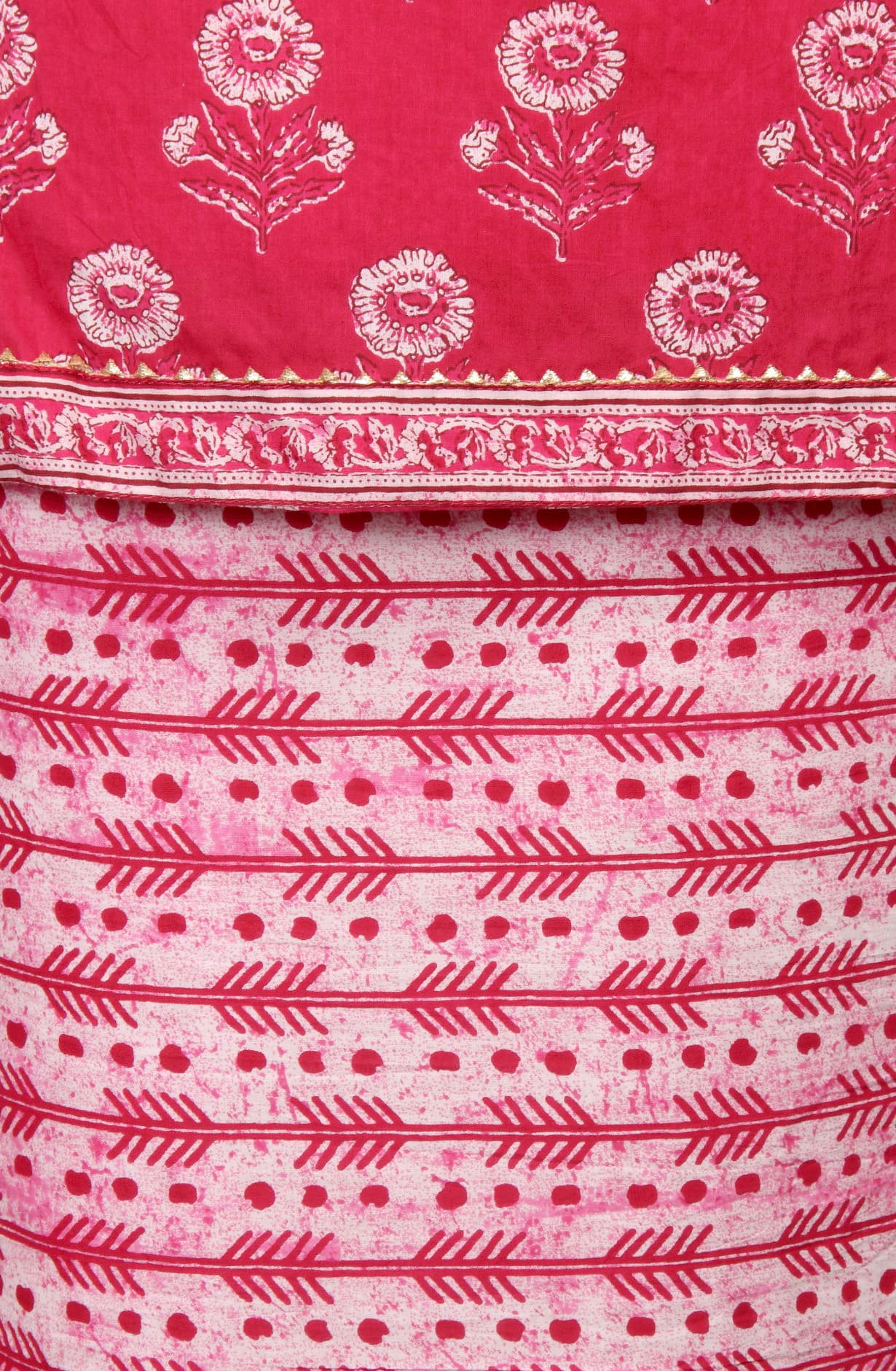 Rani Pink Cotton Printed Salwar Kameez - MANCHALI-59D