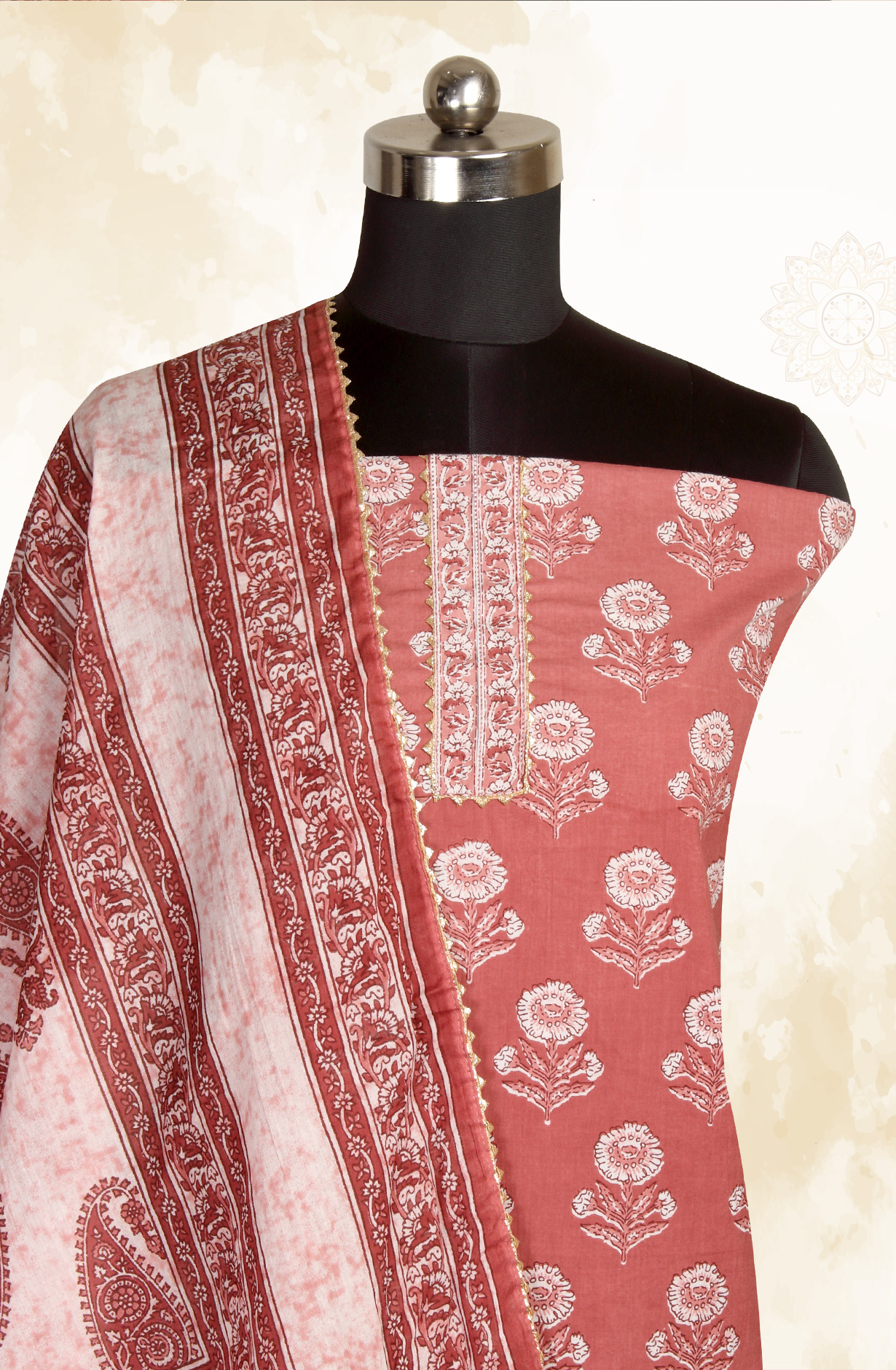 Muave Cotton Printed Salwar Kameez - MANCHALI-59E