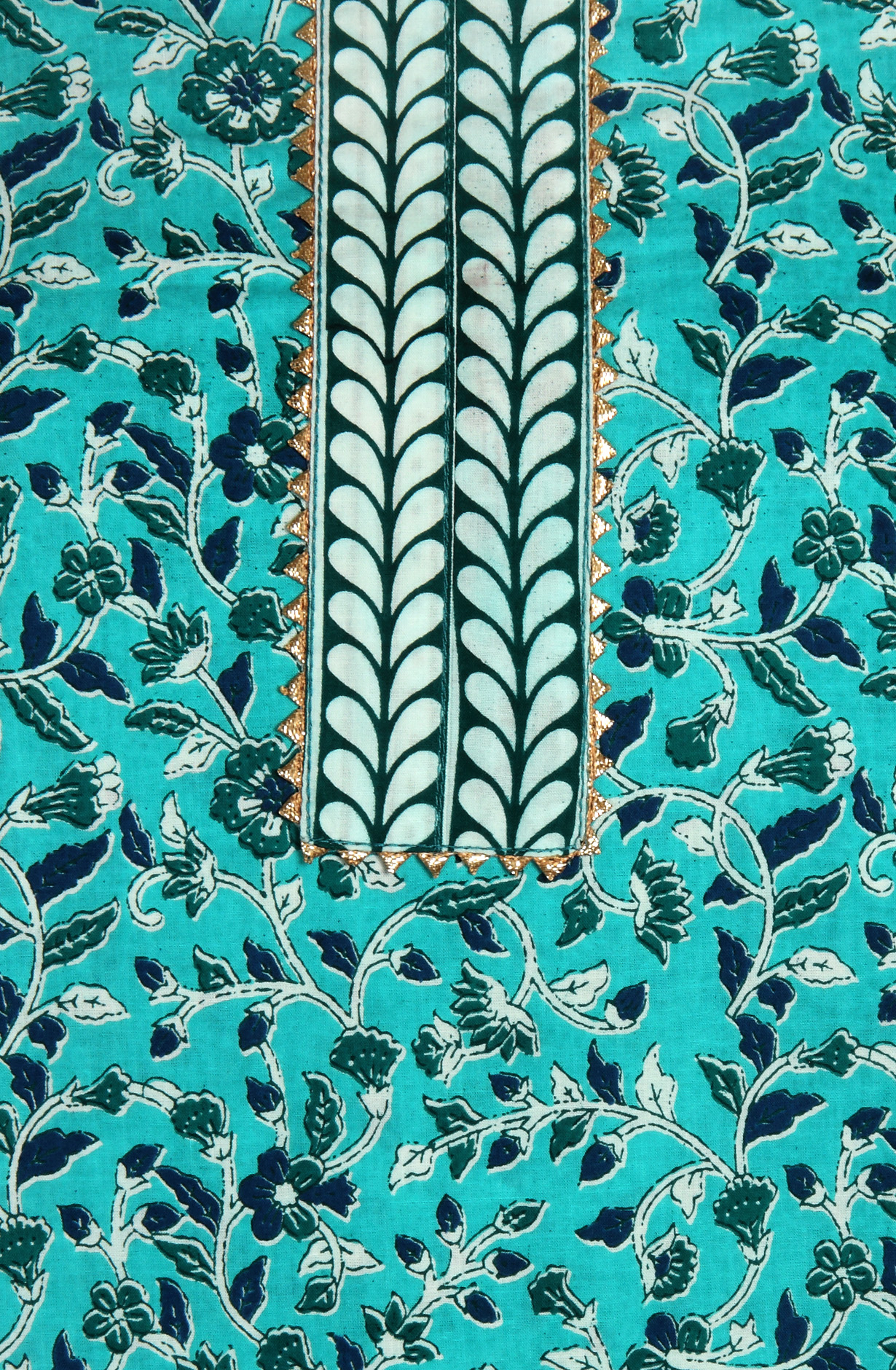 Firozi Cotton Printed Unstitched Salwar Dress Material - MANCHALI-60B