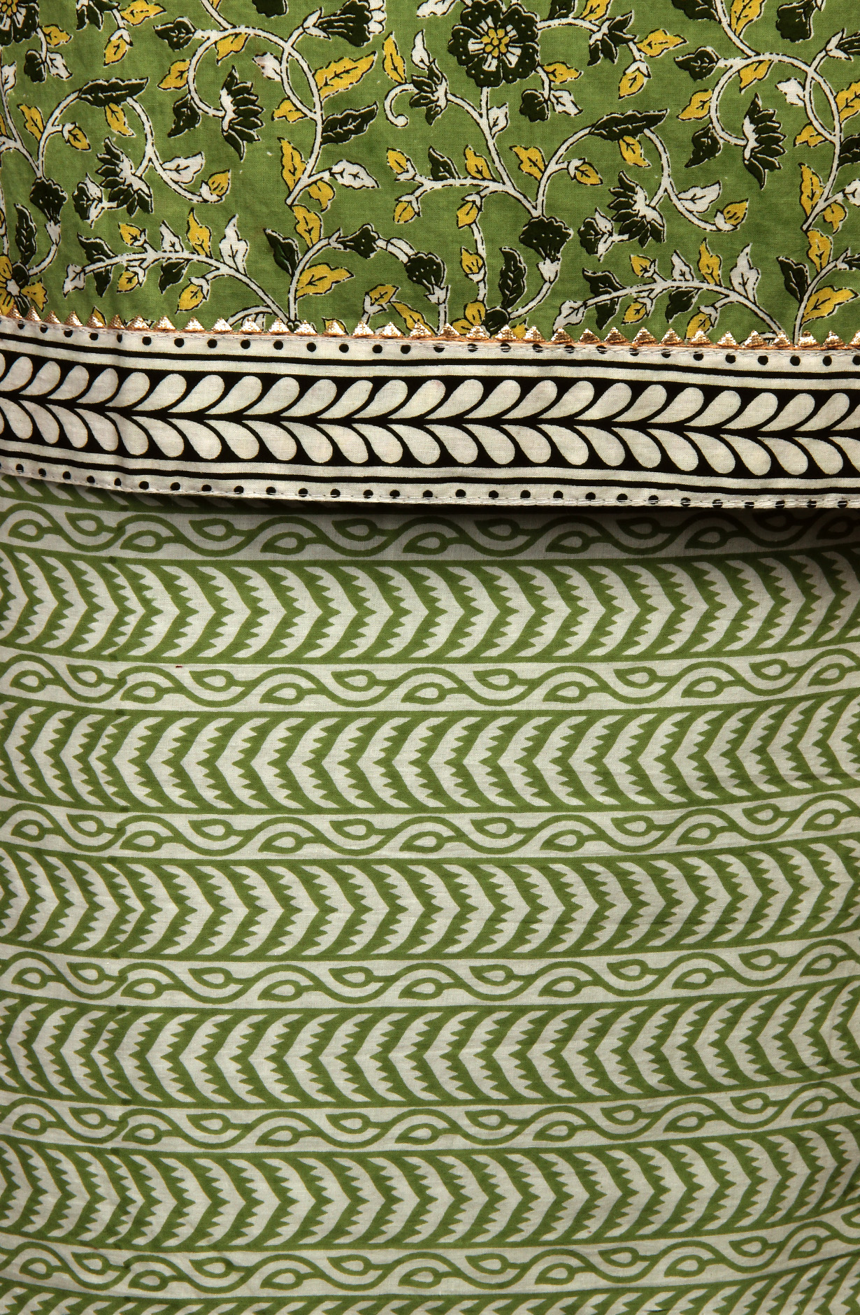 Mehndi Cotton Printed Unstitched Salwar Dress Material - MANCHALI-60D