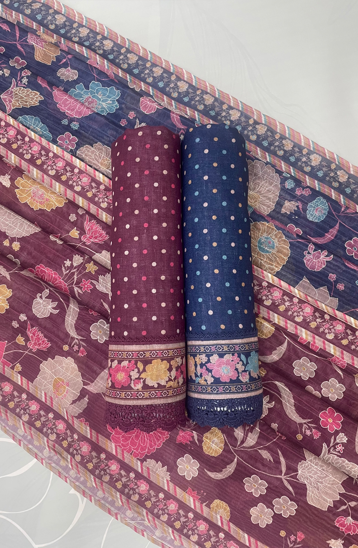 Maroon Digital Printed Linen Salwaar Kameez - MAR2357A