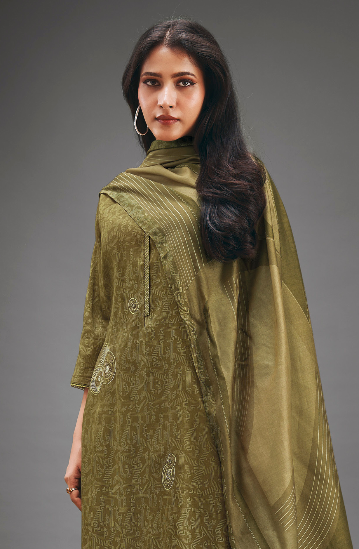 Mehndi Cotton Digital Printed Unstitched Salwar Suit - MARS1813B