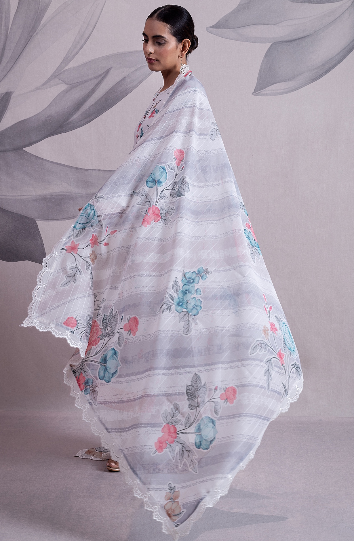 Cream Linen Exclusive Unstitched Salwar Kameez with Dupatta - MED2140