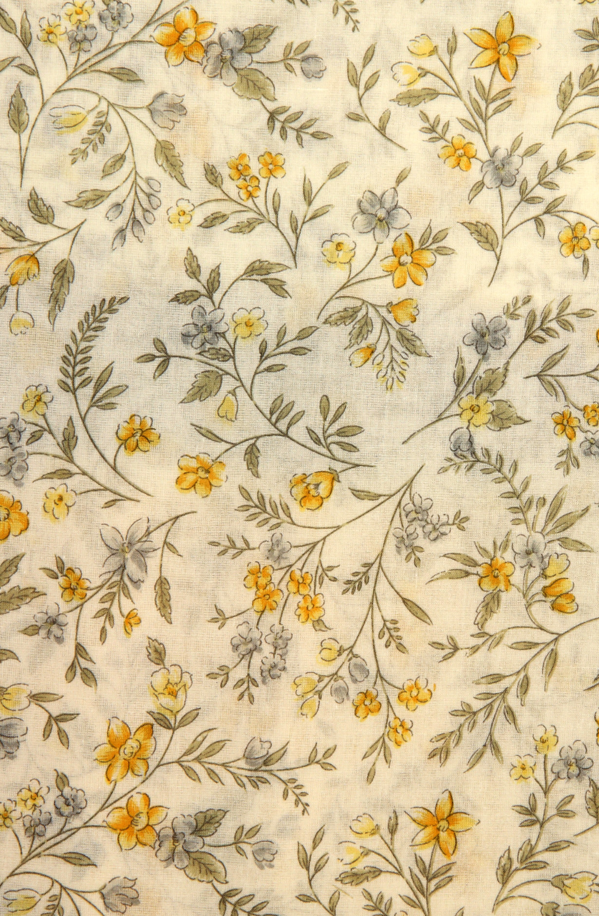 White and Mustard Cotton Unstitched Salwar Suit with Chiffon Dupatta - MEEPIM48