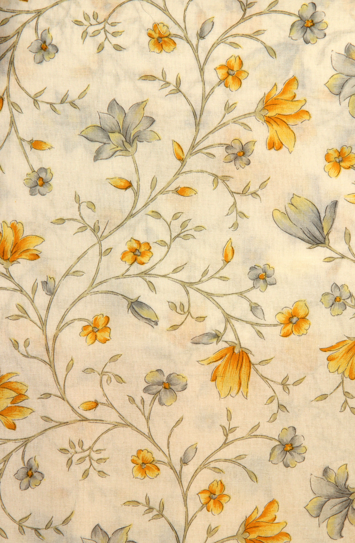 White and Mustard Cotton Unstitched Salwar Suit with Chiffon Dupatta - MEEPIM50