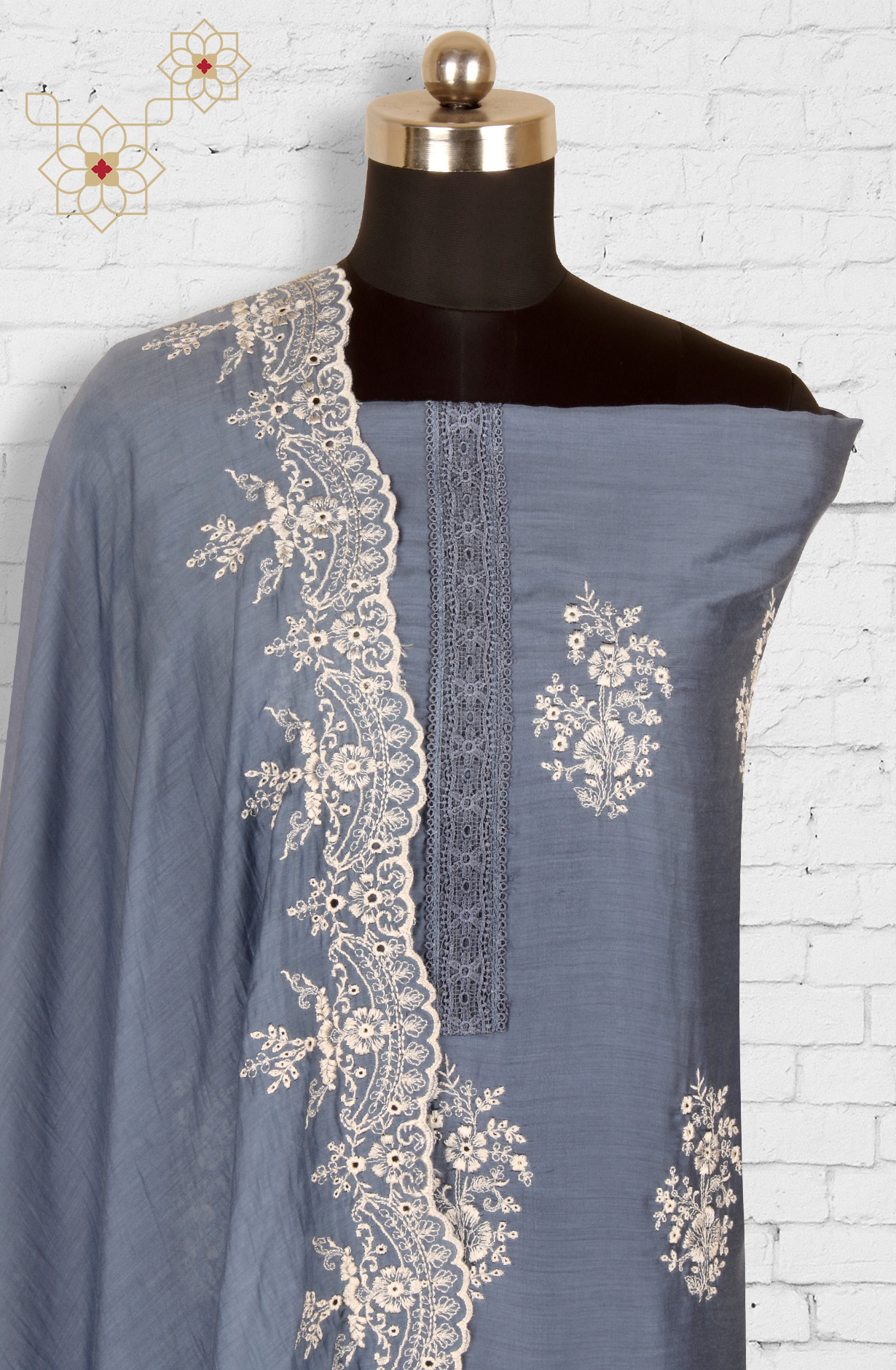 Pastel Blue Muslin Exclusive Embroidered Salwar Kameez - MER1917C