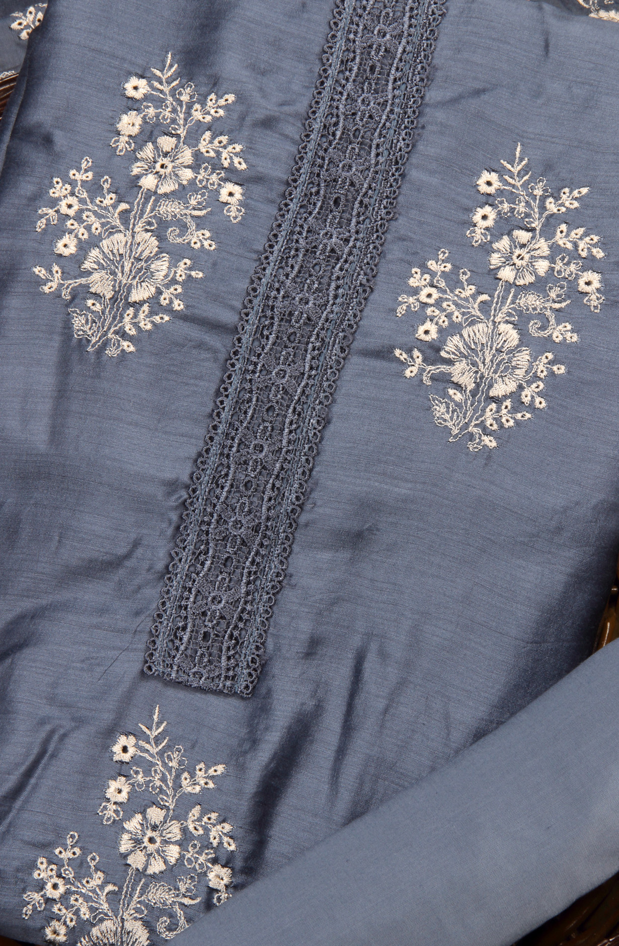 Pastel Blue Muslin Exclusive Embroidered Salwar Kameez - MER1917C