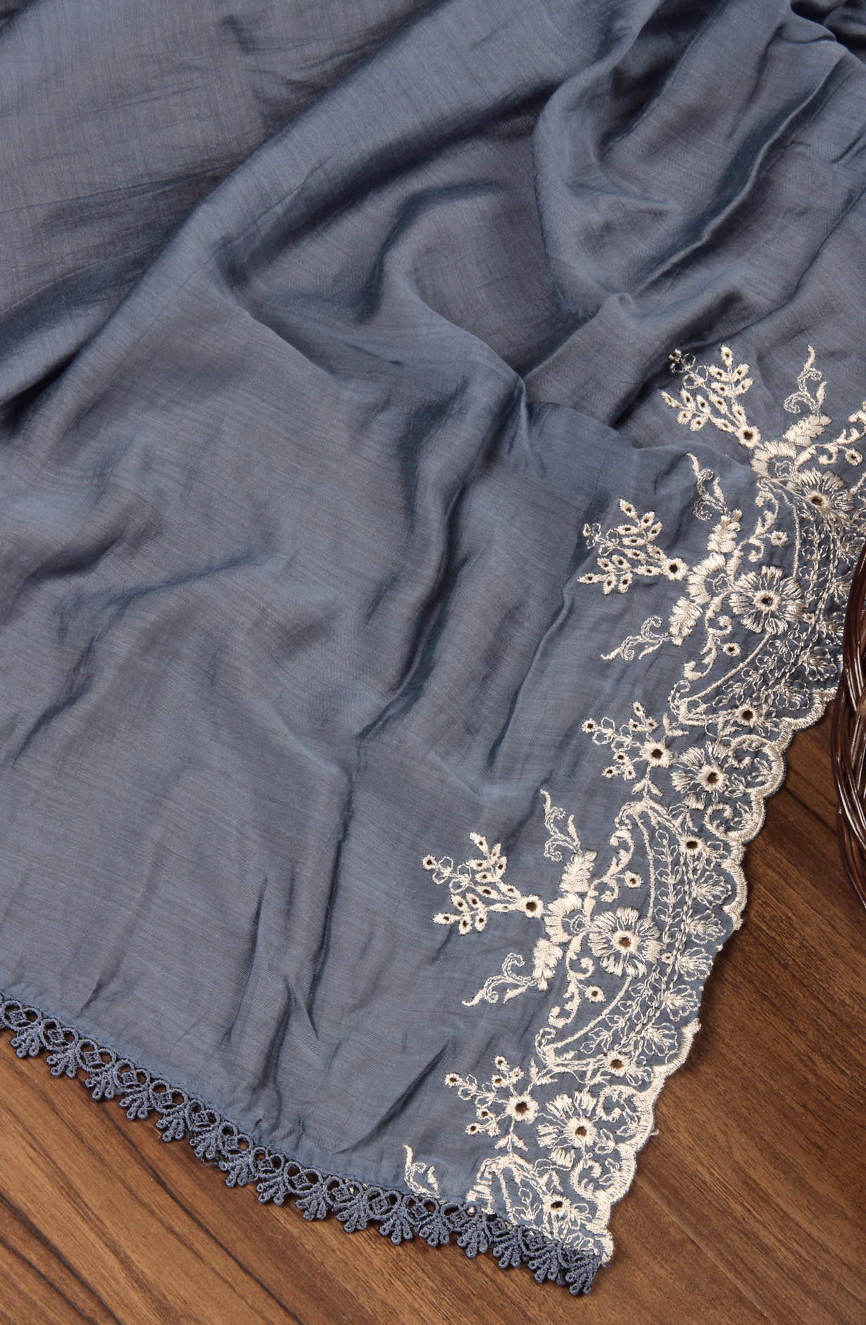 Pastel Blue Muslin Exclusive Embroidered Salwar Kameez - MER1917C