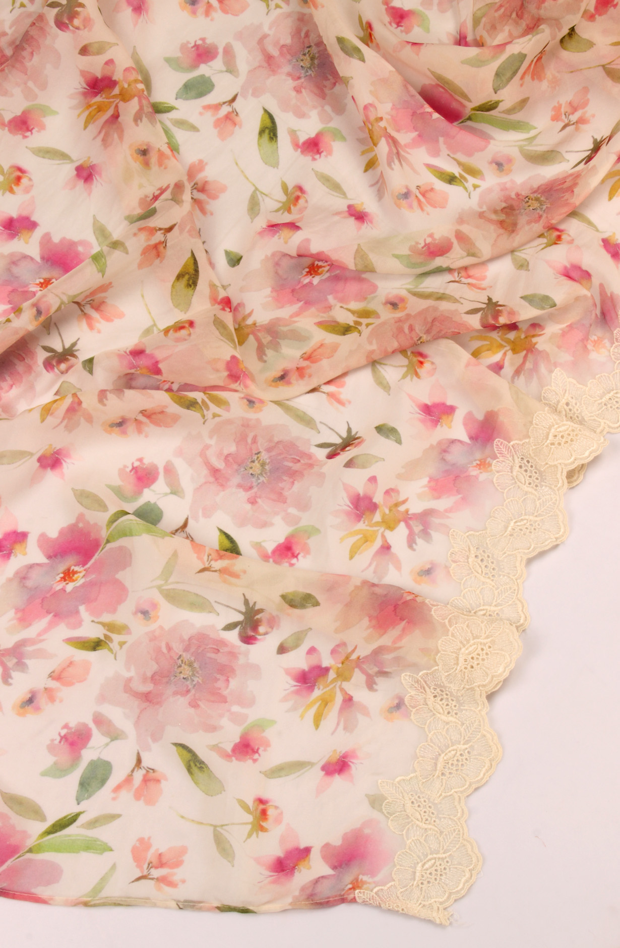 Pink Beautiful Muslin Unstitched Salwar Kameez with Organza Dupatta - MIR8808A