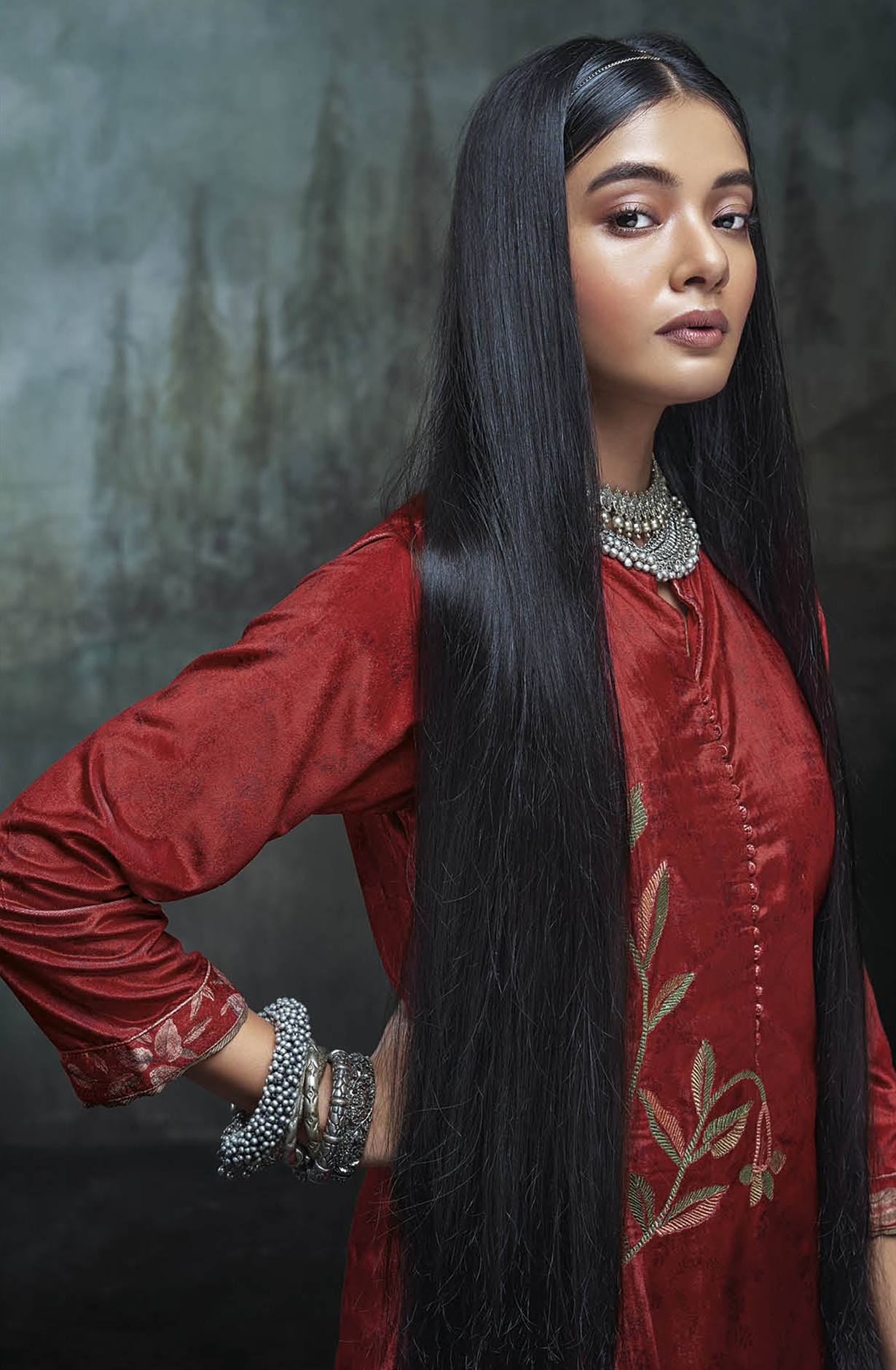 Maroon Luxe Velvet Beautiful Embroidered Salwar Suit - MIWC1678