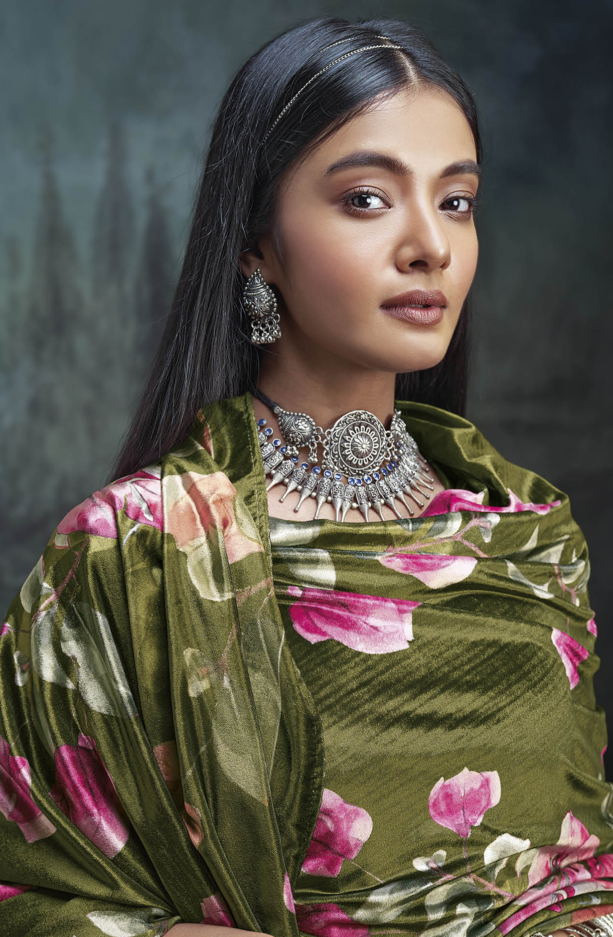 Leaf Green Luxe Velvet Beautiful Embroidered Salwar Suit - MIWC1681
