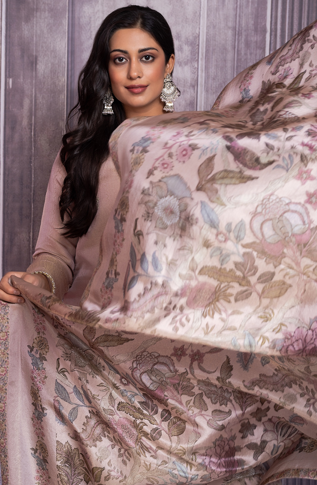 Brown Tissue Silk Silk Suit with Beautiful Digiital Printed Dupatta- MUK2269C
