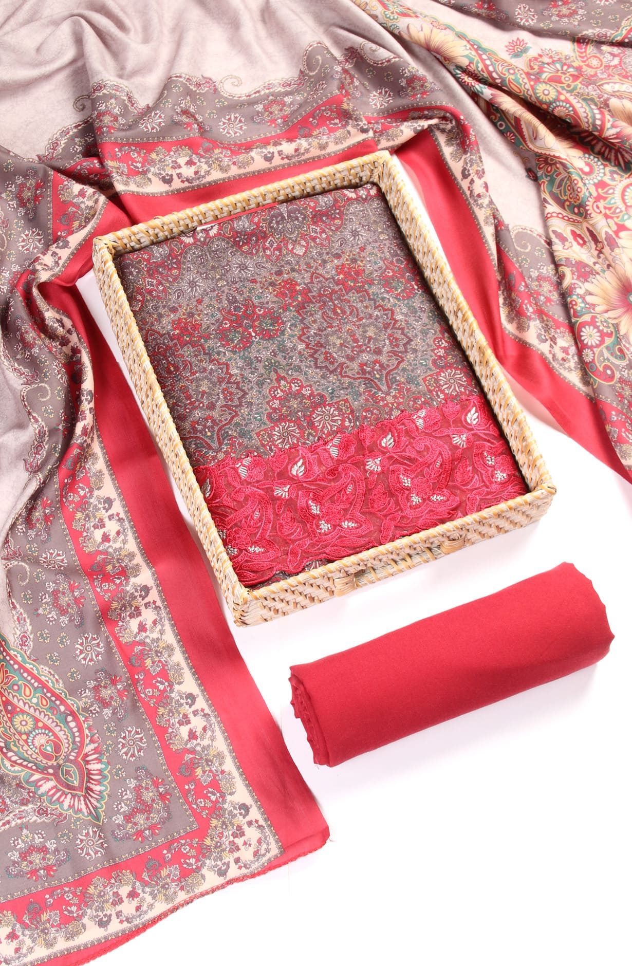 Multicolor Pashmina Winterwear Unstitched Salwar Kameez - GUL32001