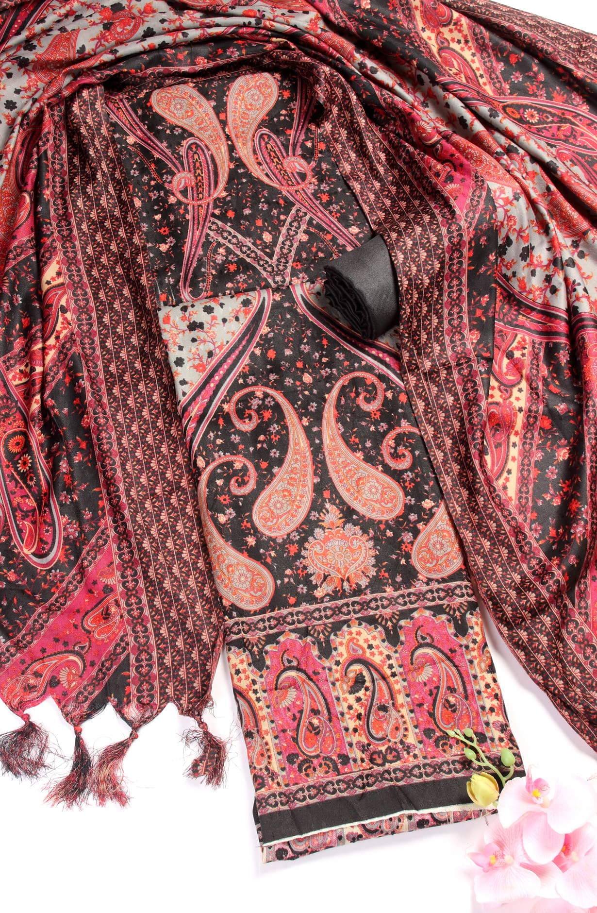 Multicolor Spun Winterwear Unstitched Salwar Kameez - GUL37003