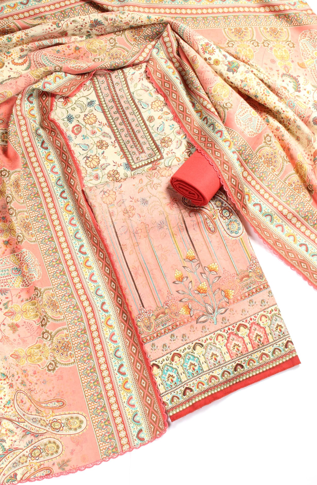 Multicolor Spun Winterwear Unstitched Salwar Kameez - HAS1007