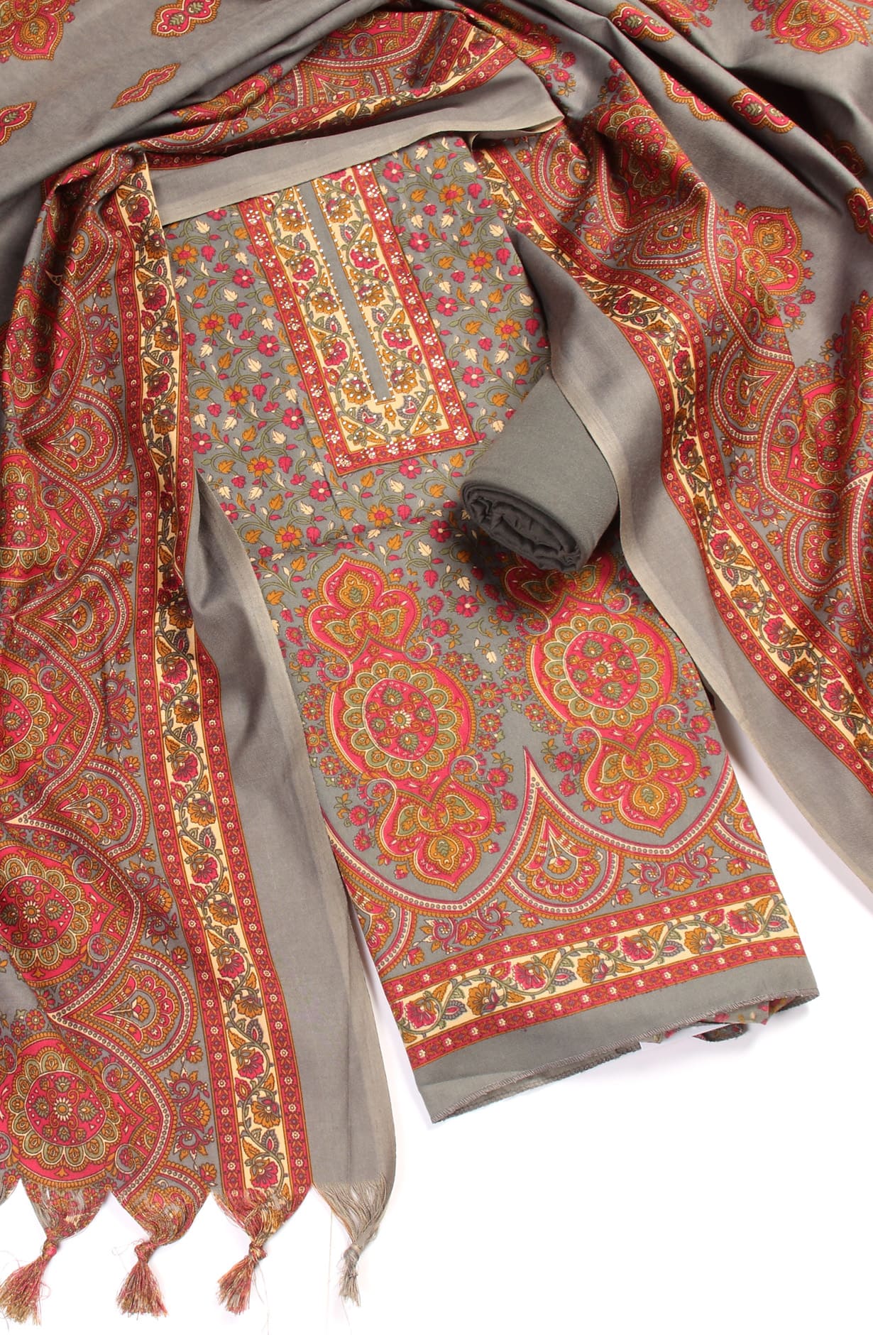 Multicolor Spun Winterwear Unstitched Salwar Kameez - KAS1051-010