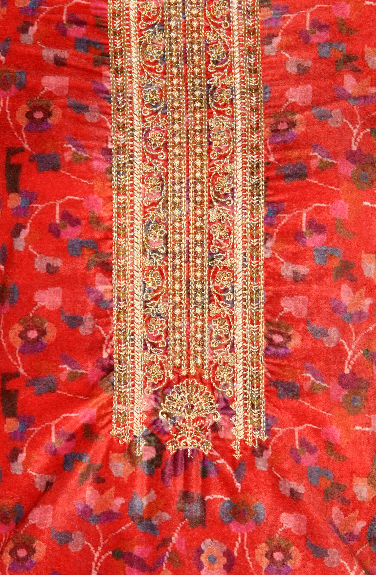 Rust Velvet Winter Wear Unstitched Salwar Kameez - MUS8746