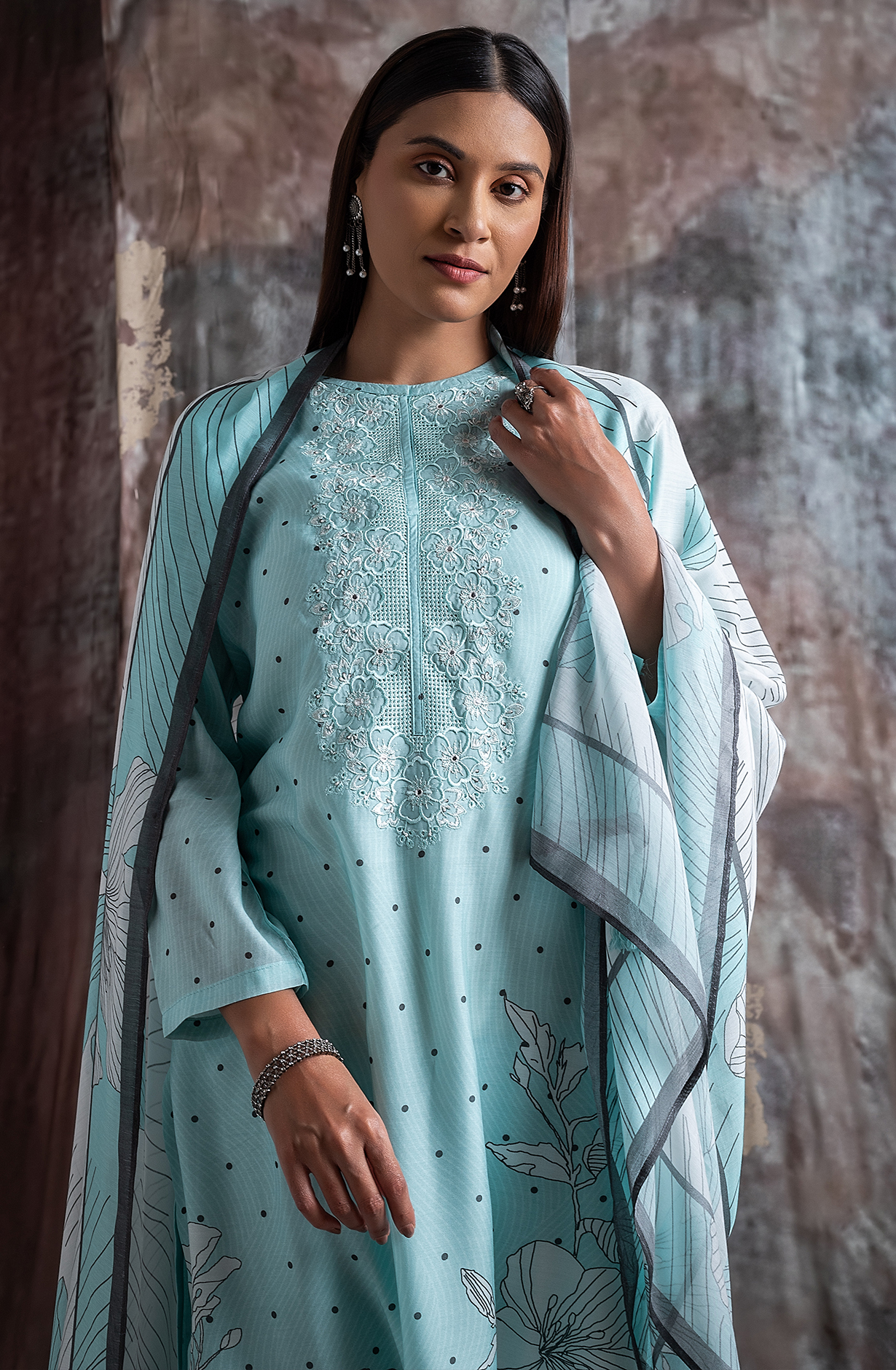 Sea Green Exclusive Pure Muslin Unstitched Salwar Suit - NAY2261C