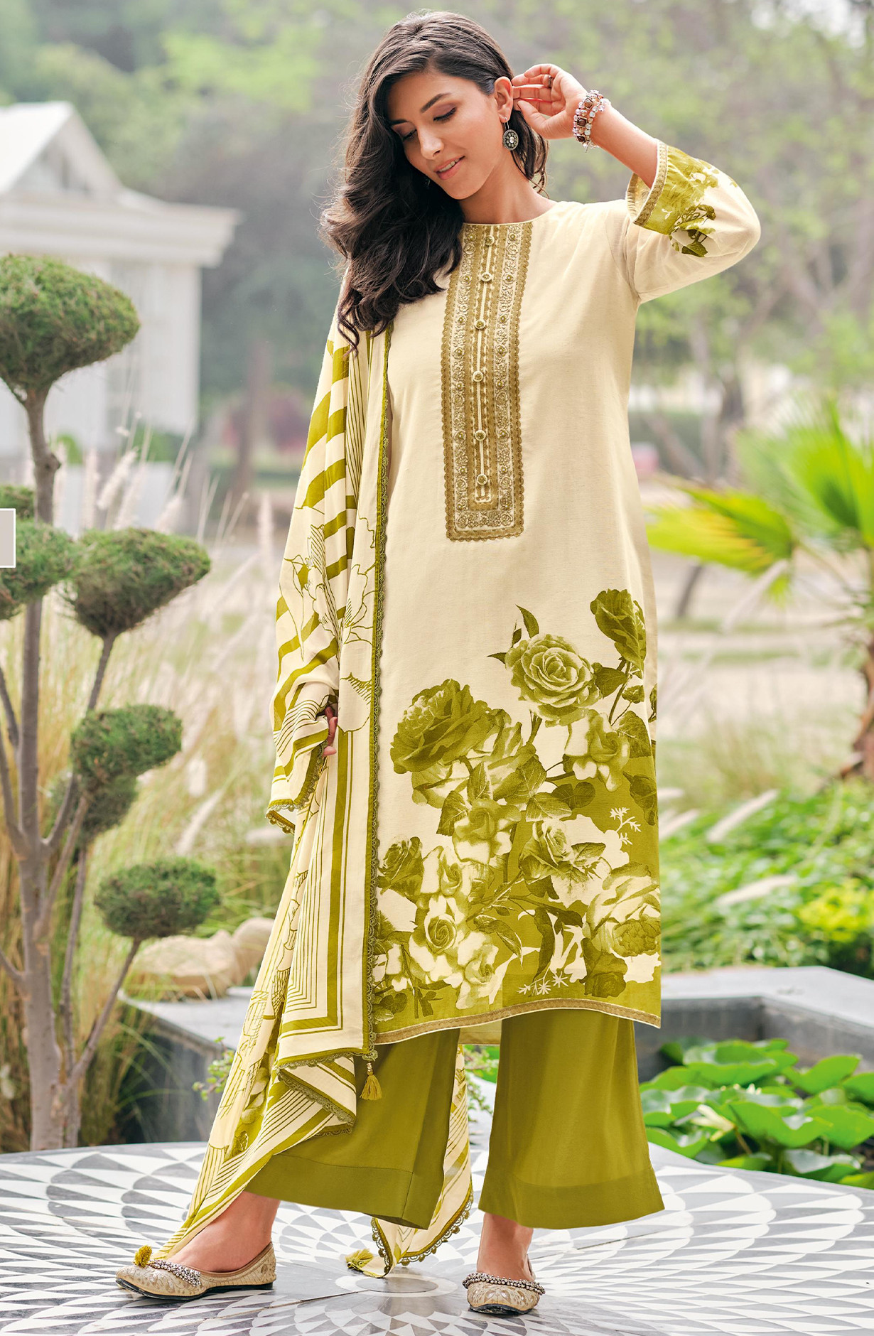 Linen cotton Printed Suit Set with beautiful dupatta - NEO04