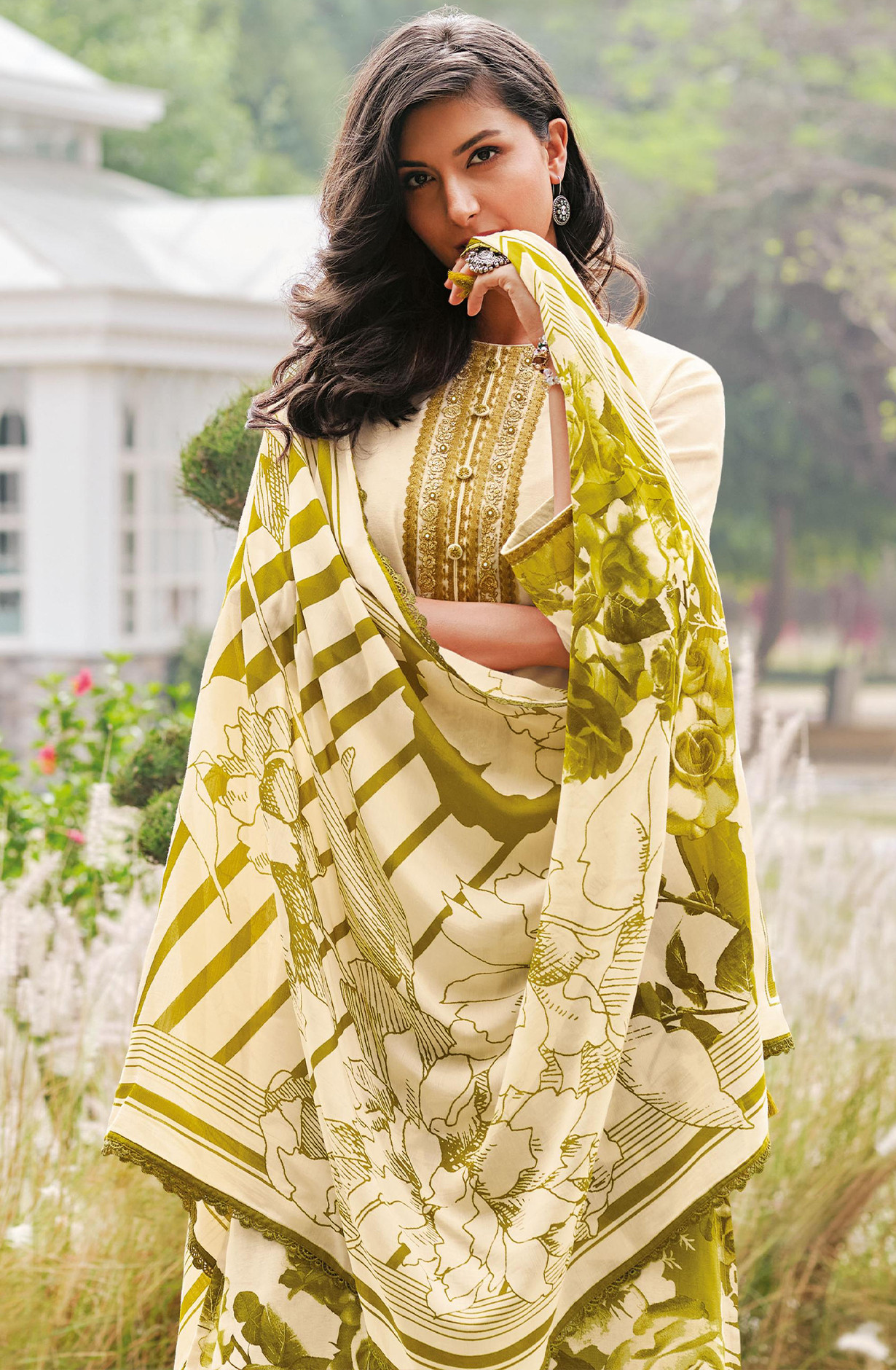 Linen cotton Printed Suit Set with beautiful dupatta - NEO04