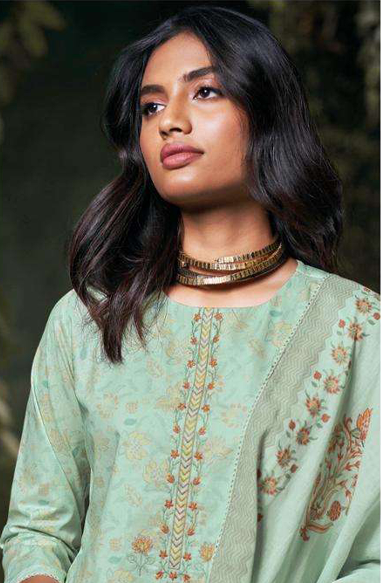 Firozee Cotton Suit Set with cotton Dupatta  - NISC2263