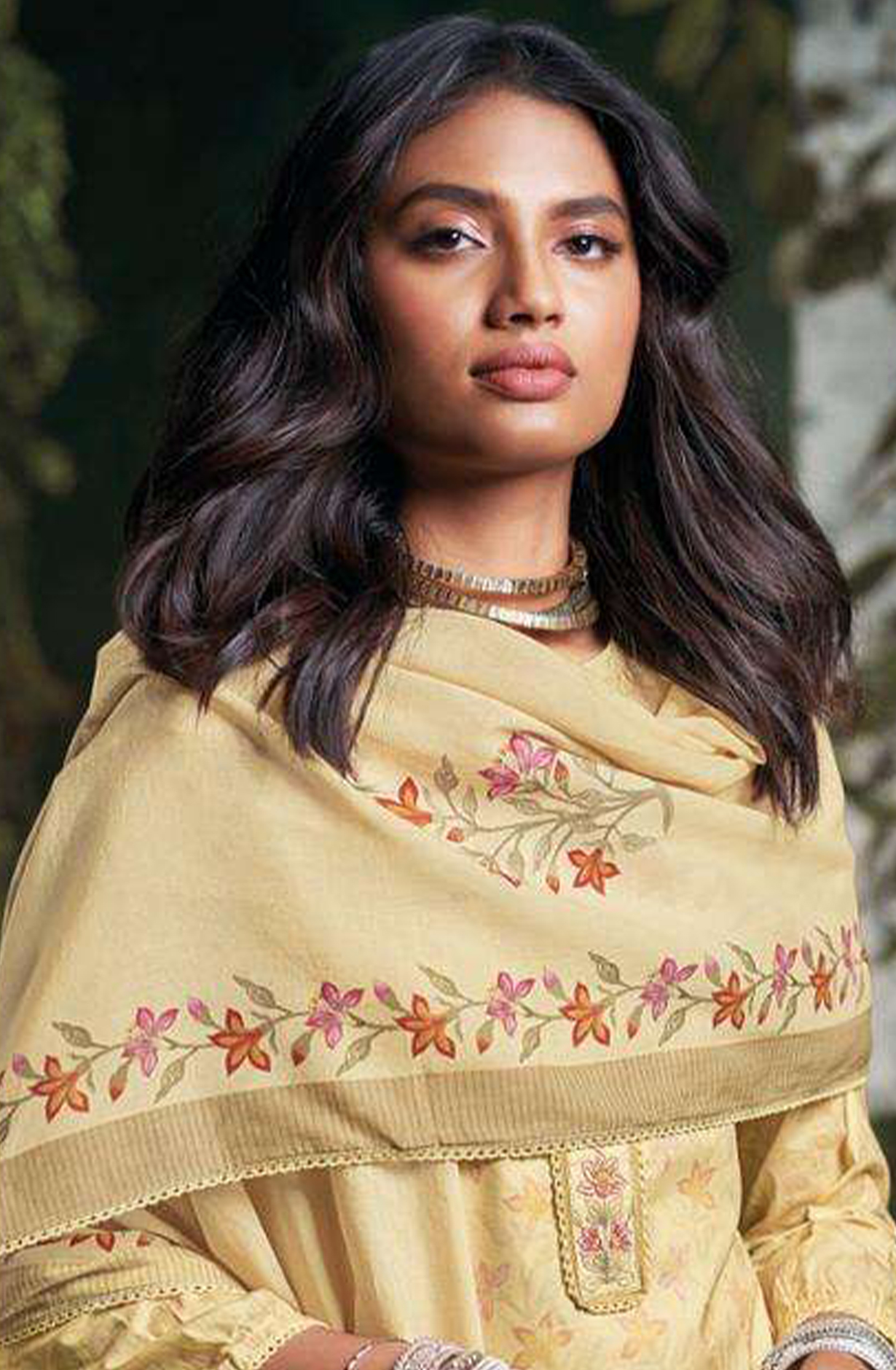 Mustard Cotton Suit Set with cotton Dupatta  - NISC2264