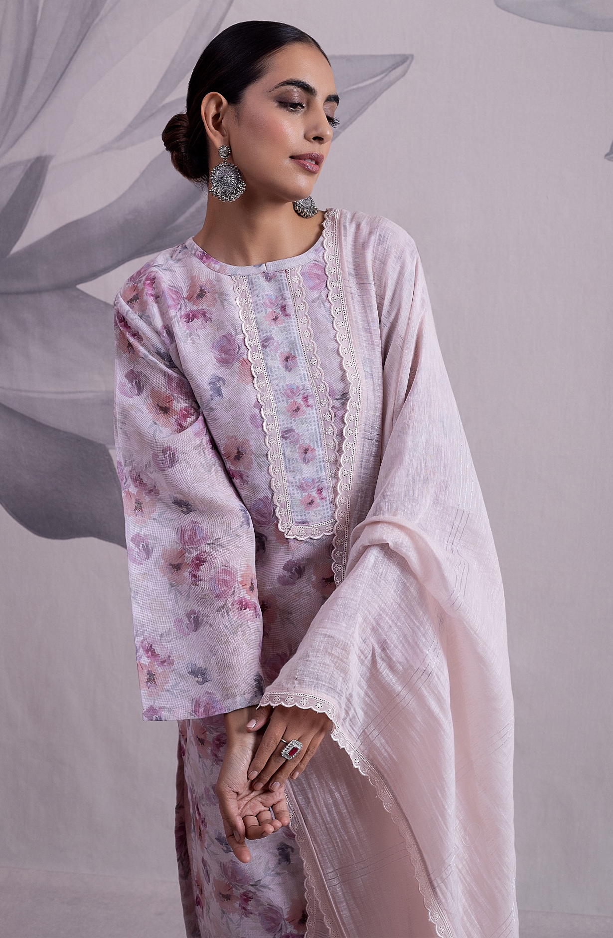 Pink Beautiful Linen Digital Printed Unstitched Salwar Suit - NUS2172